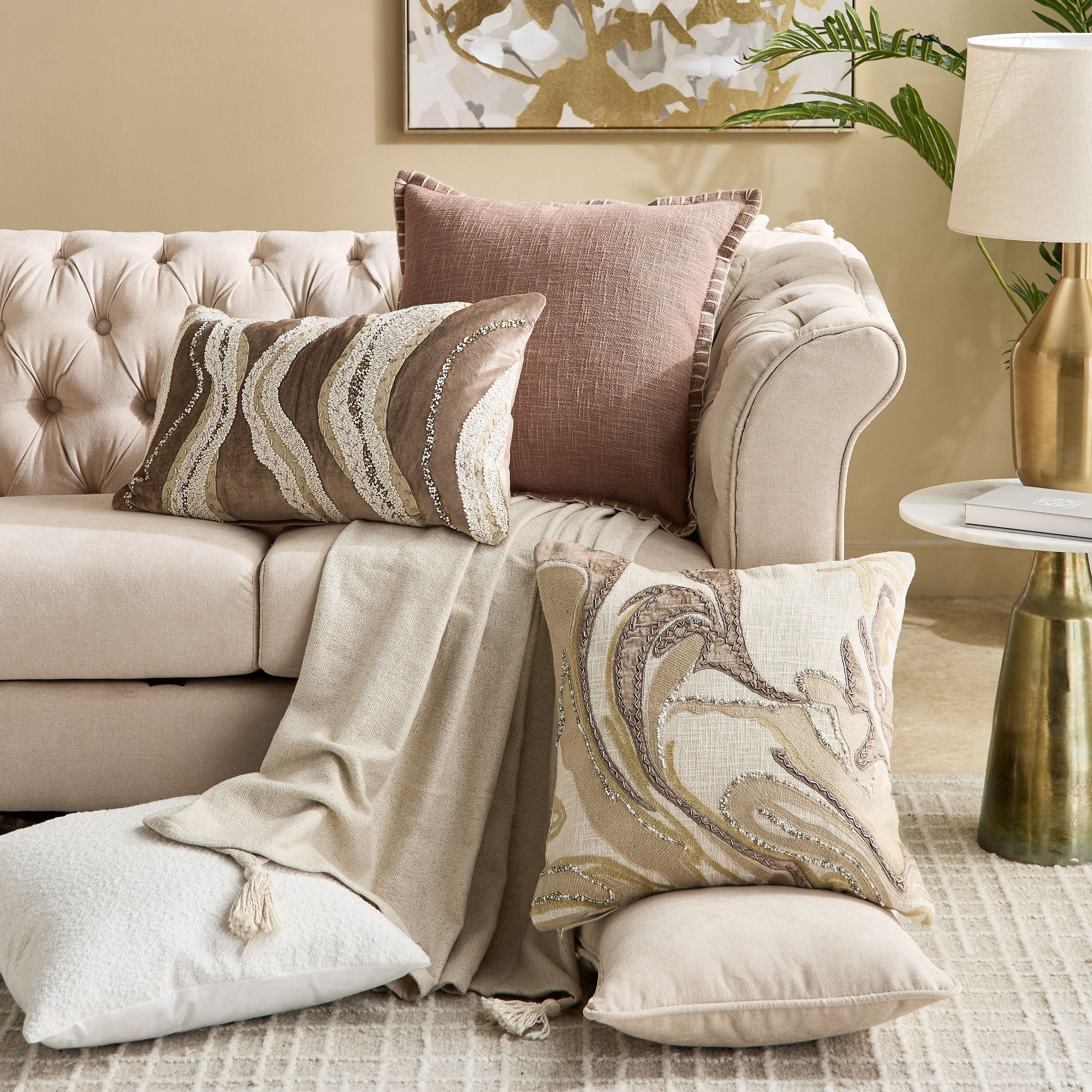 Beaudra Flow Beaded Filled Cushion - 35x60 cm-hbxhomeware-hbxbedroom-image-5