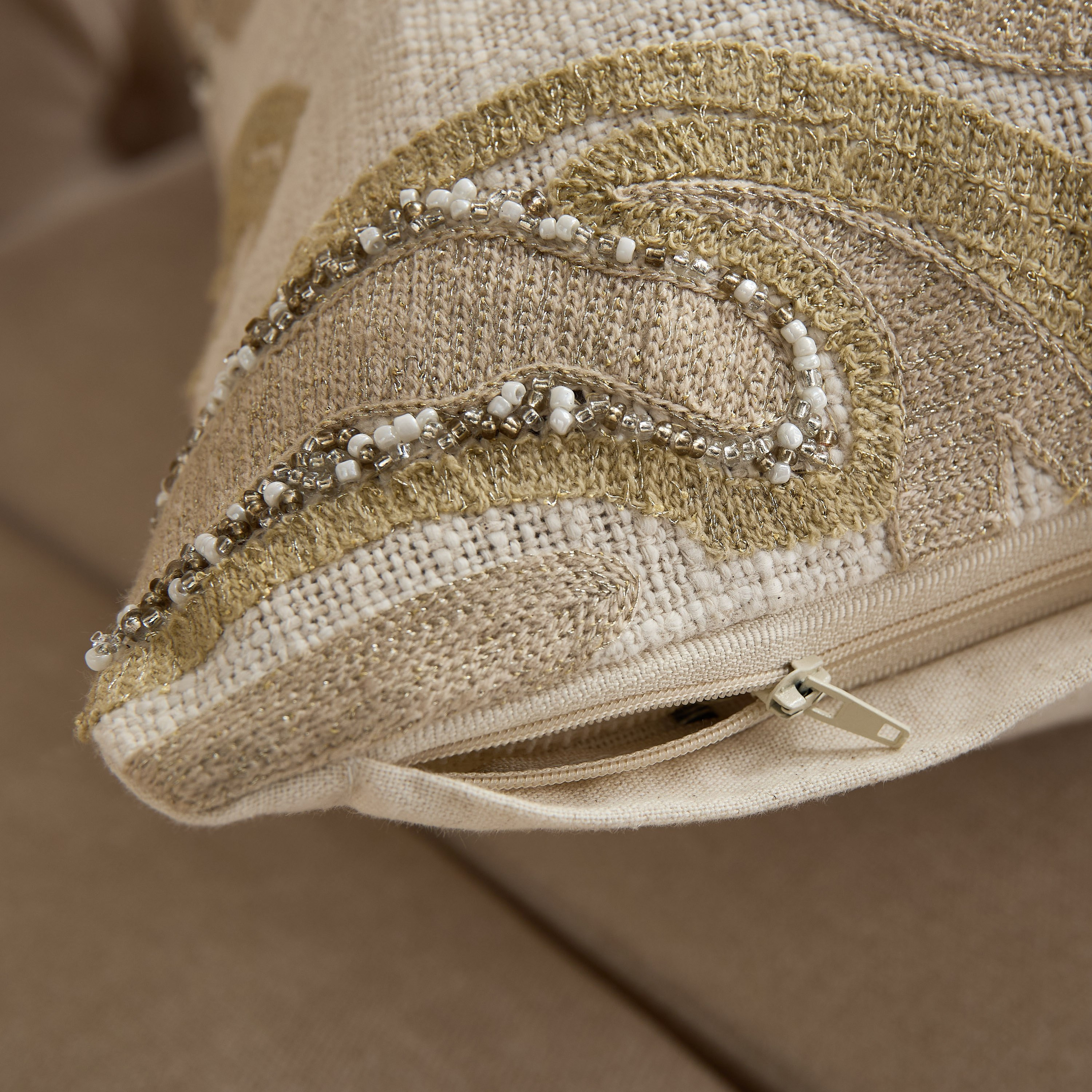 Beaudra Marble Beaded Filled Cushion - 50x50 cm-hbxhomeware-hbxbedroom-image-4