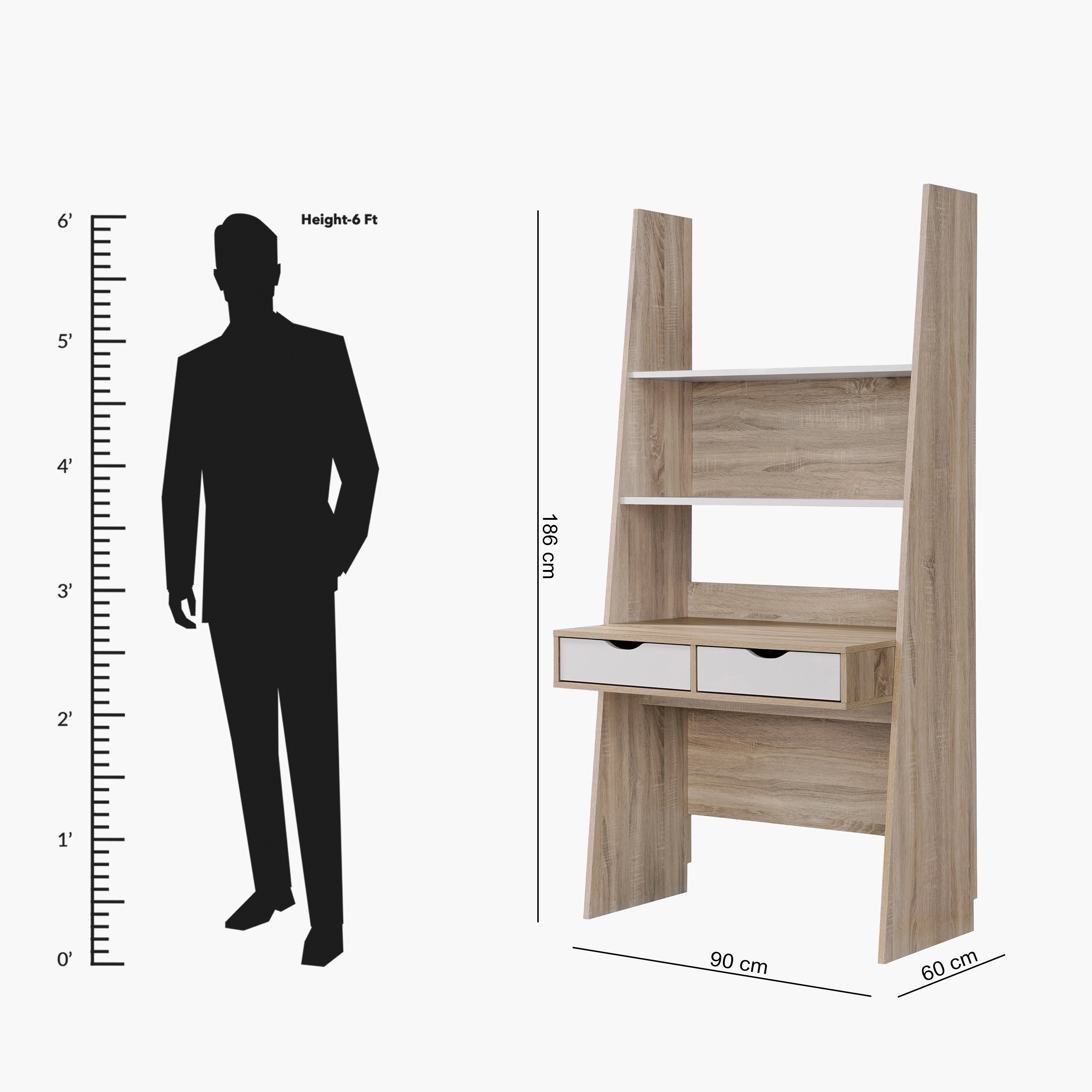 Melona 2-Drawer Study Desk with Hutch-hbxfurniture-office-desks-image-8