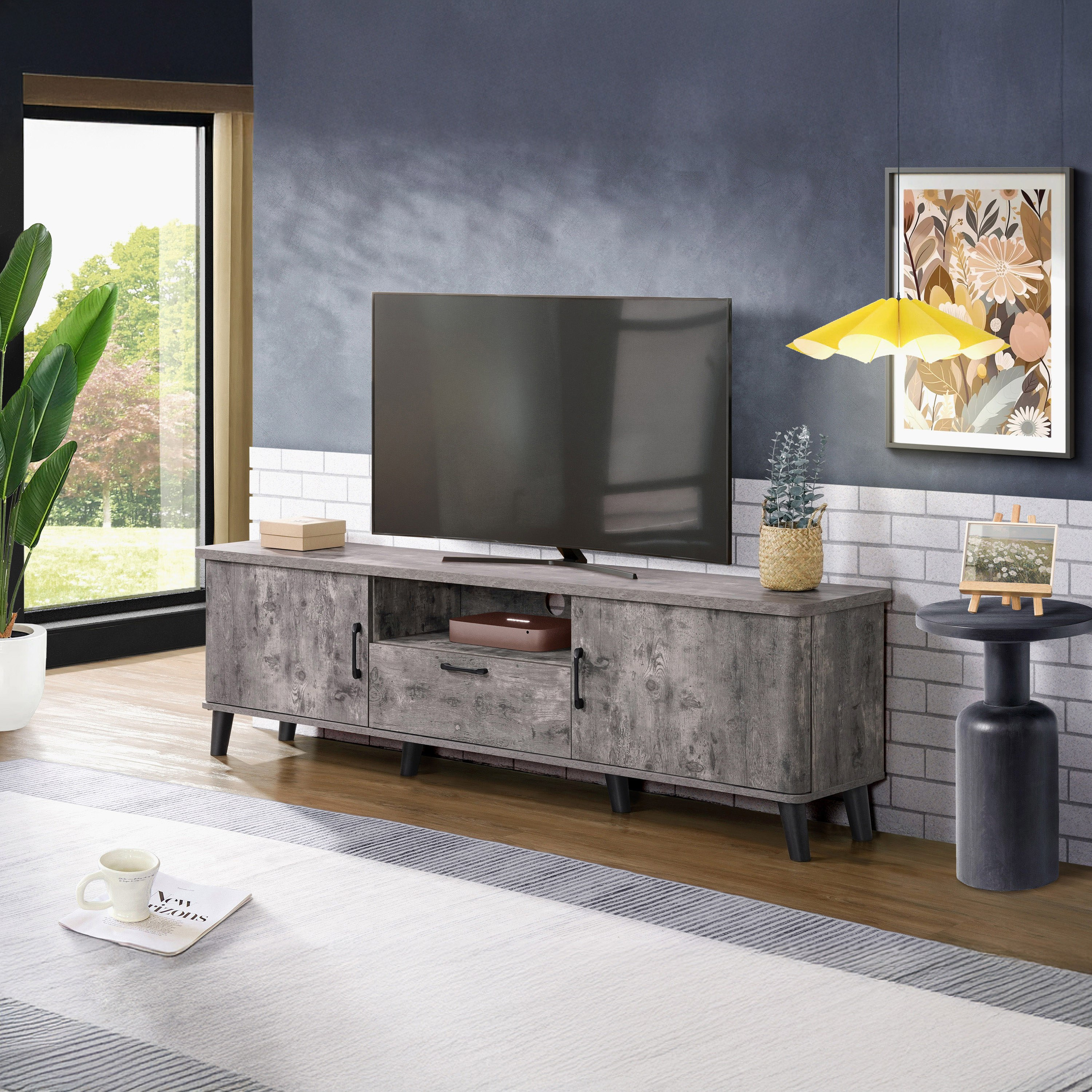 Monza 1.8 Metre Large TV Unit for TVs up to 75 inches-hbxlivingroom-mediaunitsandstorage-tvunits-image-1