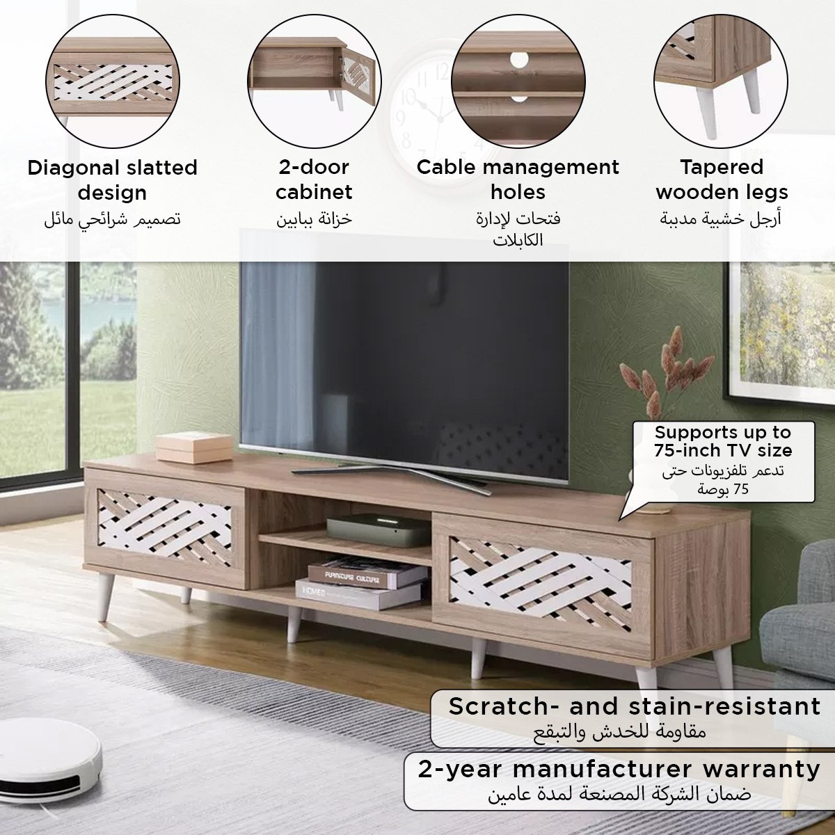 Twix 1.8 Metre Large TV Unit for TVs up to 75 inches-hbxlivingroom-mediaunitsandstorage-tvunits-image-6
