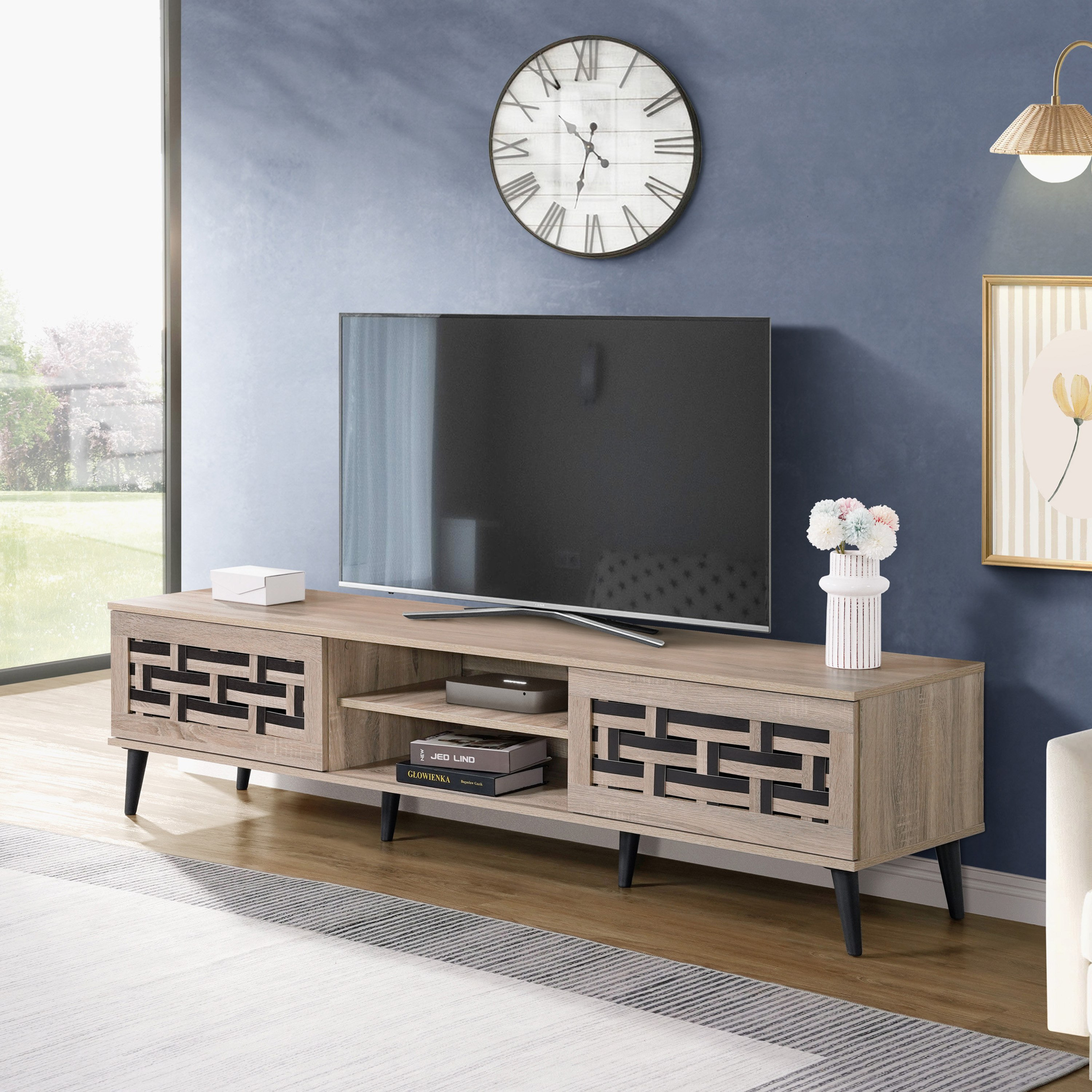 Barret 1.8 Metre Large TV Unit for TVs up to 75 inches-hbxlivingroom-mediaunitsandstorage-tvunits-image-1