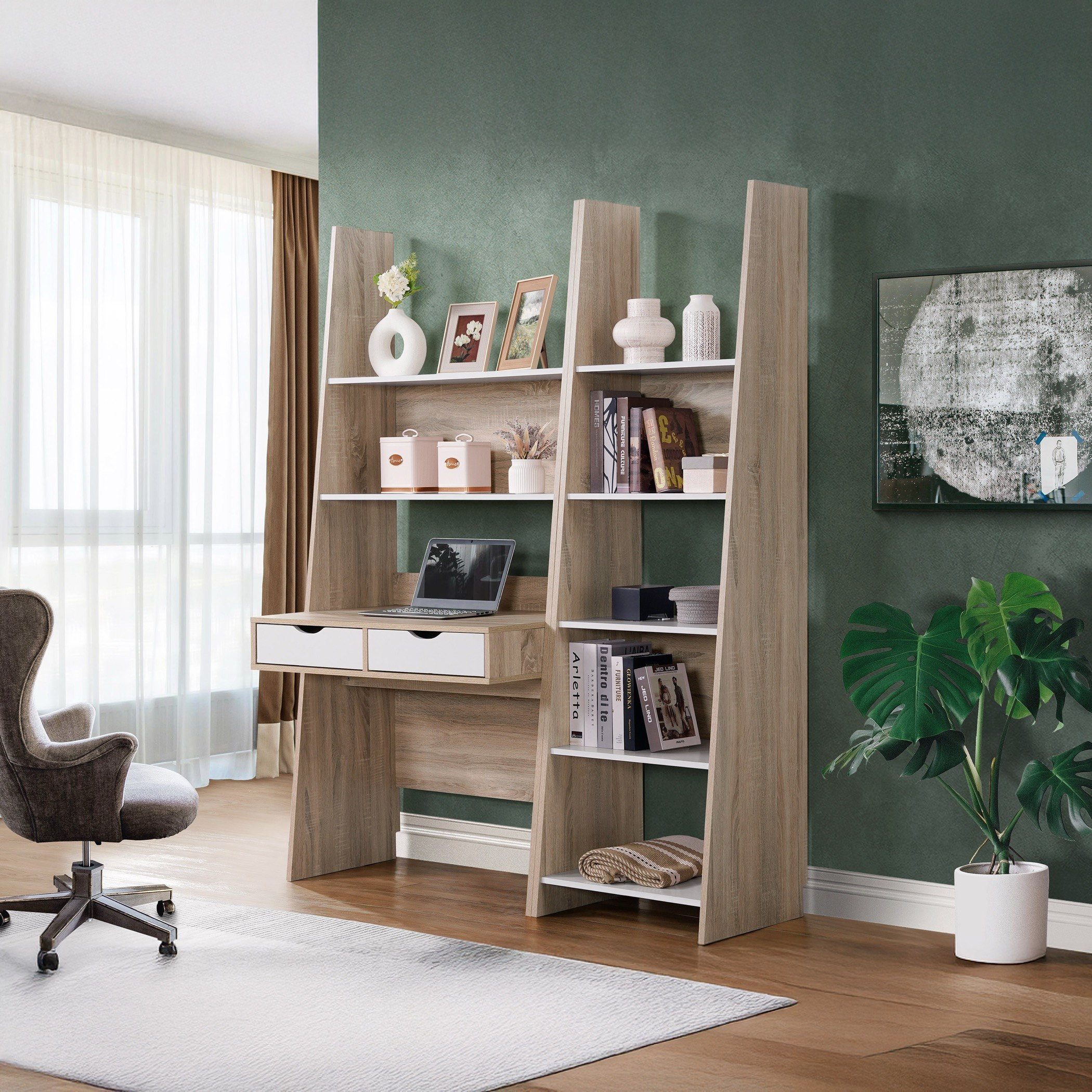 Melona 5-Tier Tall Bookcase-hbxfurniture-office-bookcases-image-5