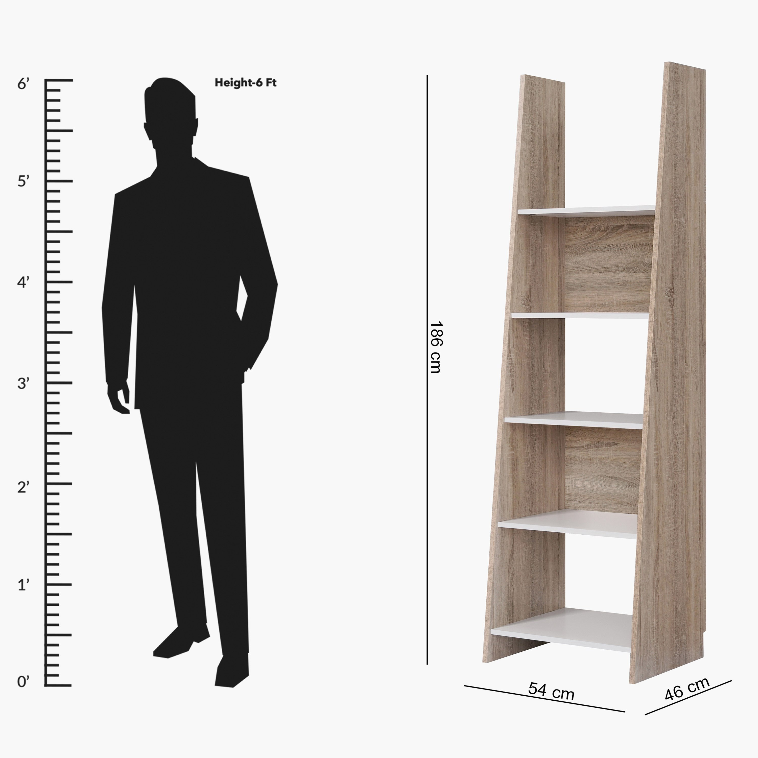 Melona 5-Tier Tall Bookcase-hbxfurniture-office-bookcases-image-6