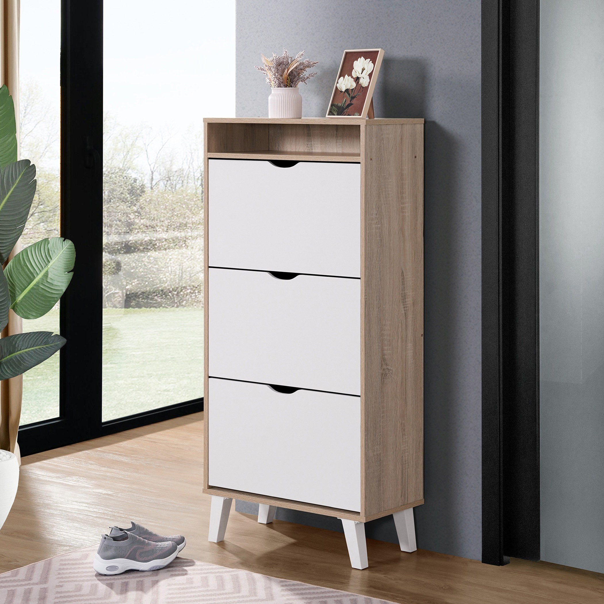 Alford Albany 18-Pair 3-Tier Shoe Cabinet with Open Shelf-PROMO_HB_BAH_THRESHOLD_Furniture_100426-image-2