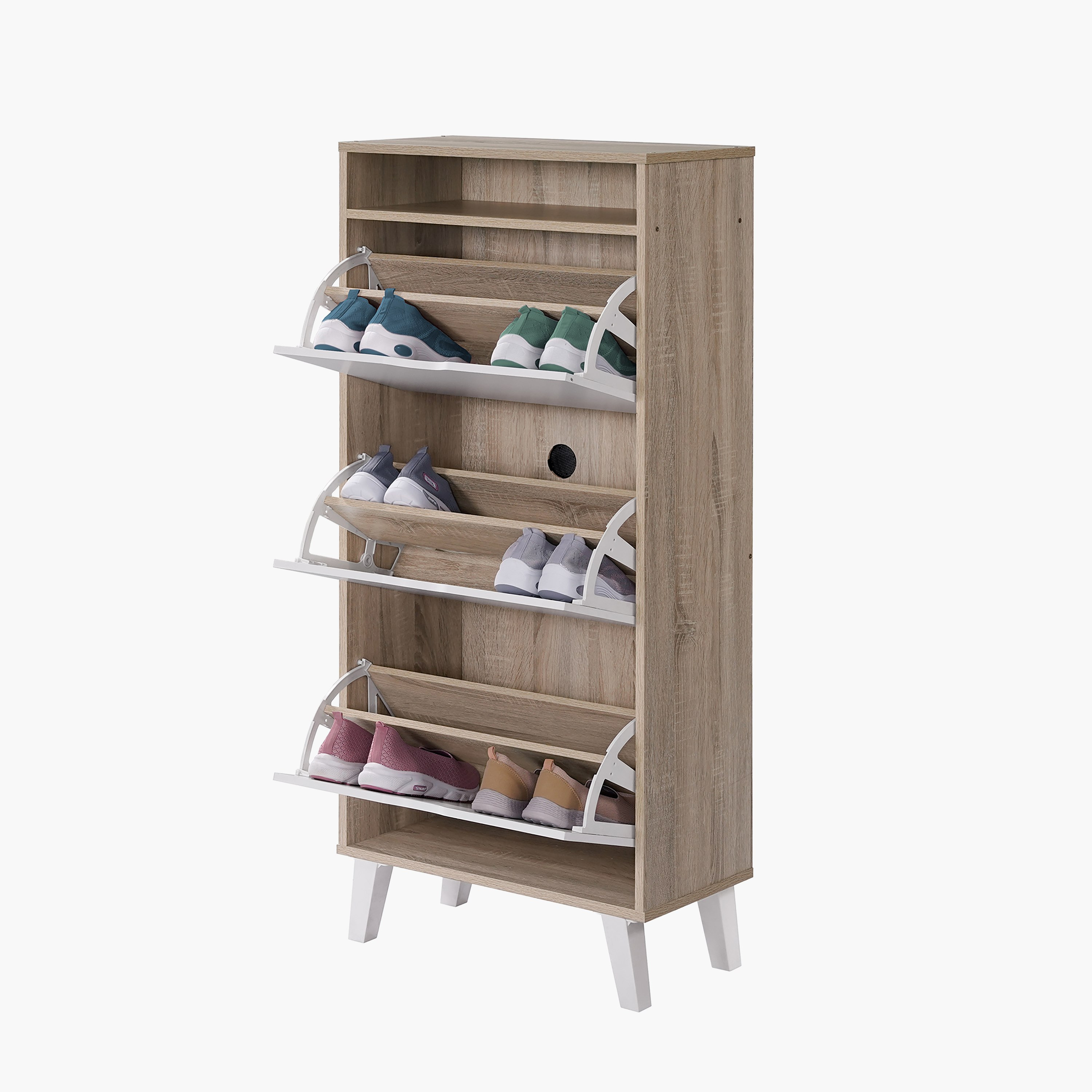 Alford Albany 18-Pair 3-Tier Shoe Cabinet with Open Shelf-PROMO_HB_BAH_THRESHOLD_Furniture_100426-image-4