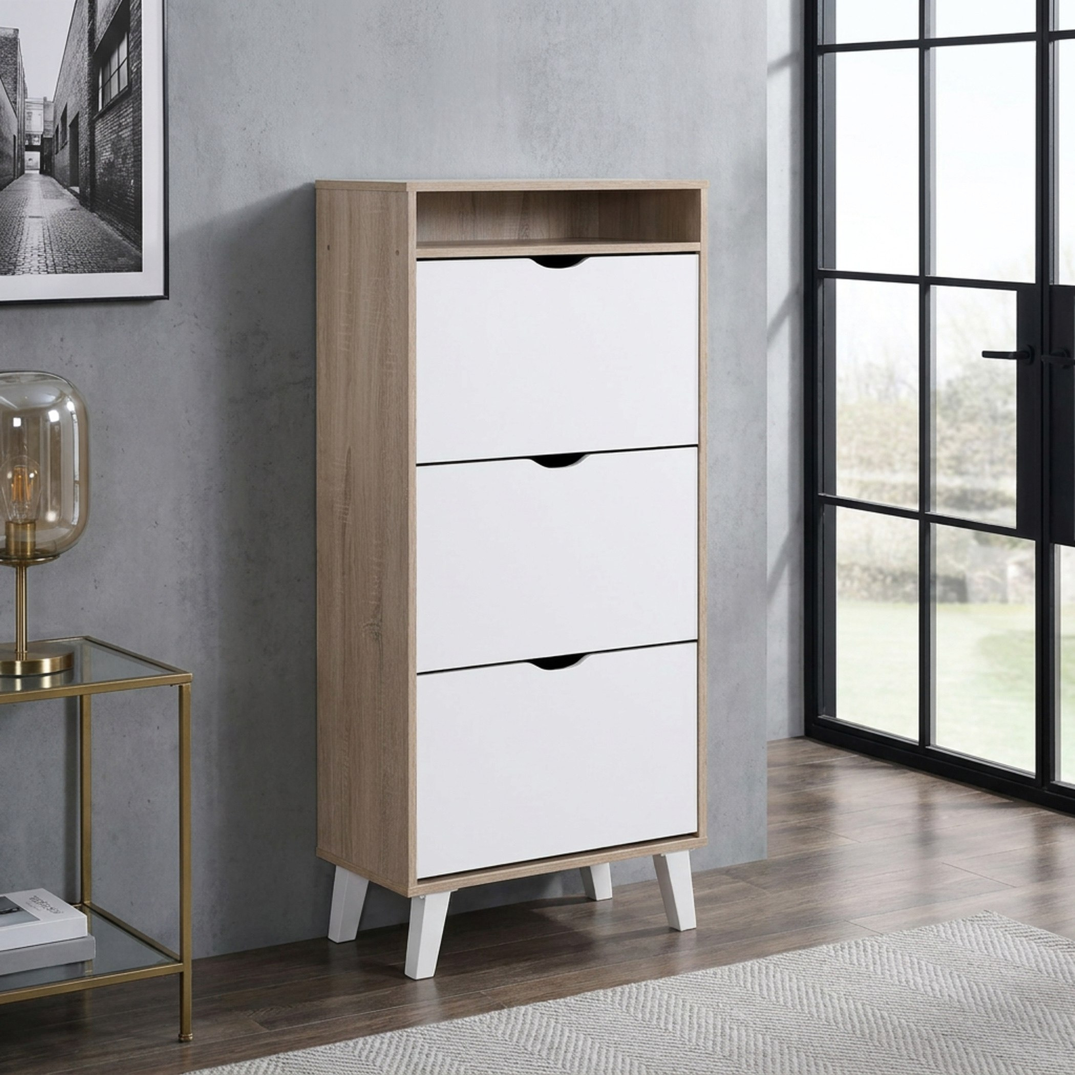 Alford Albany 18-Pair 3-Tier Shoe Cabinet with Open Shelf-PROMO_HB_BAH_THRESHOLD_Furniture_100426-image-1