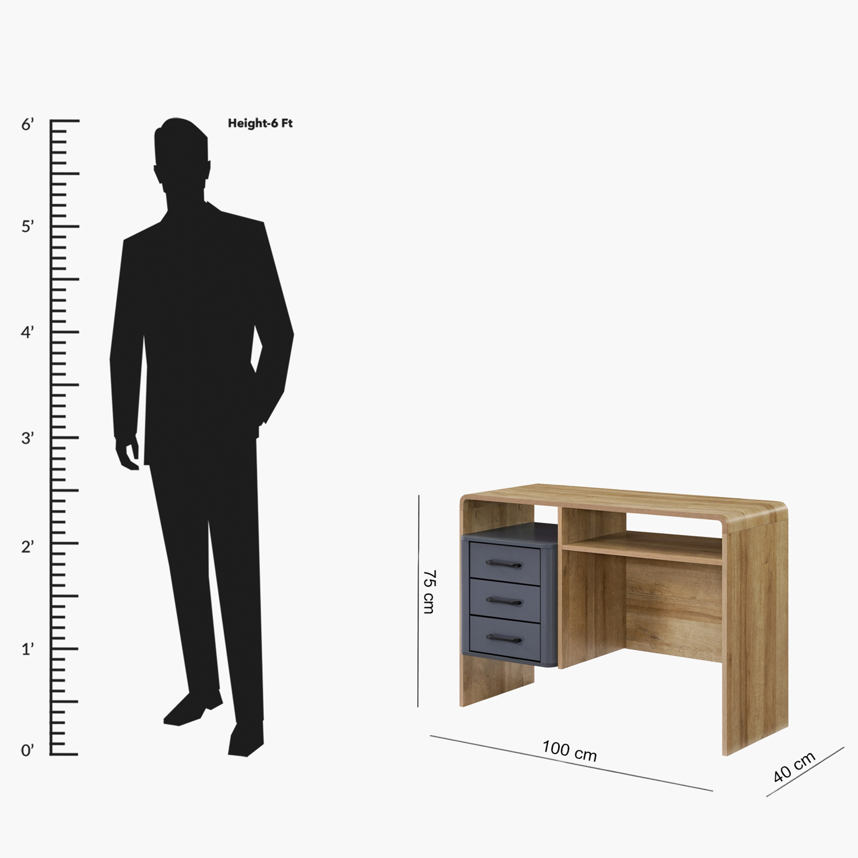 Nairobi 3-Drawer Study Desk with Shelf-hbxfurniture-office-desks-image-7