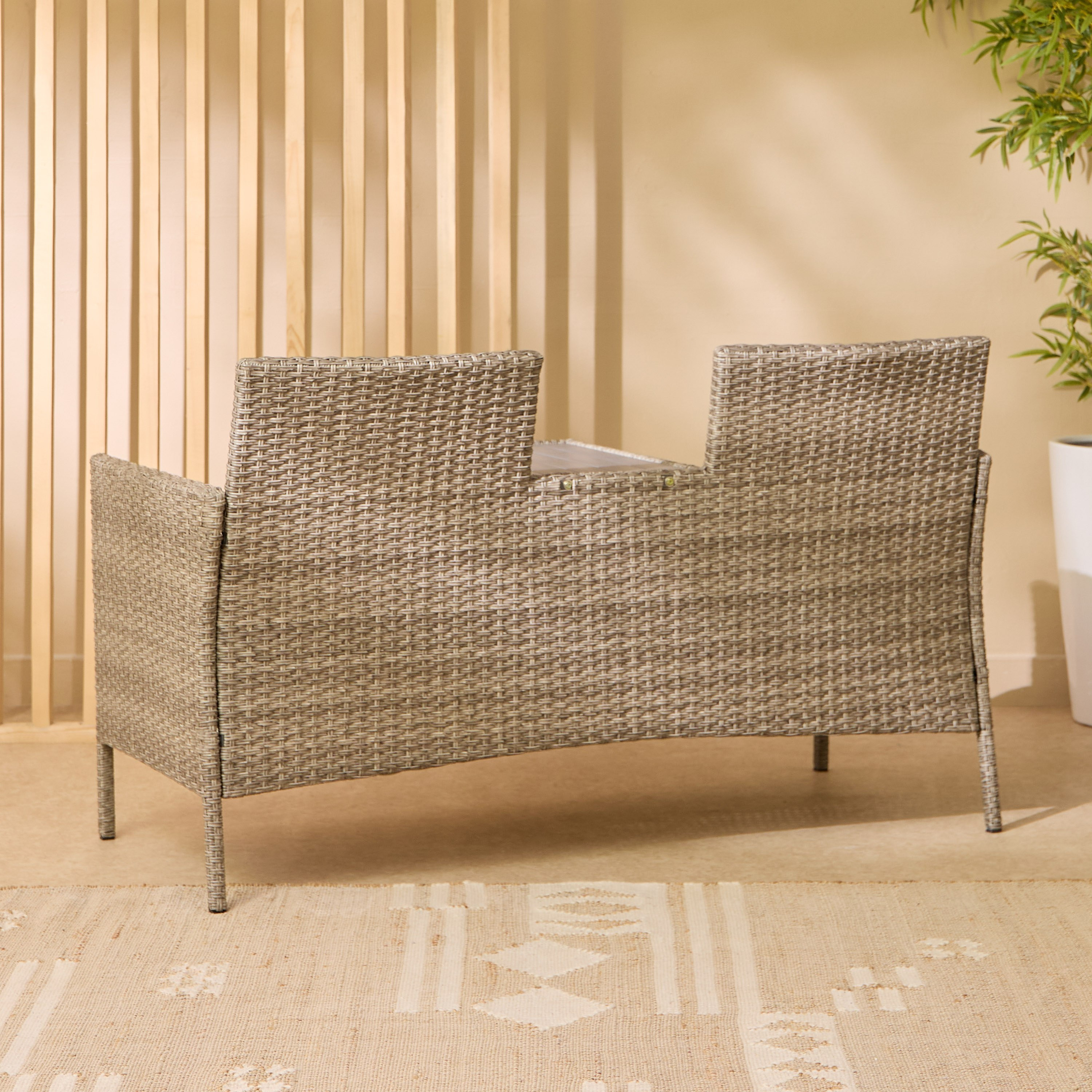 مقعد بنش خارجي بمقعدين مع طاولة مدمجة ووسائد - فيرا إنزو من موڤو-hbxfurniture-livingroom-teatablesets-image-3