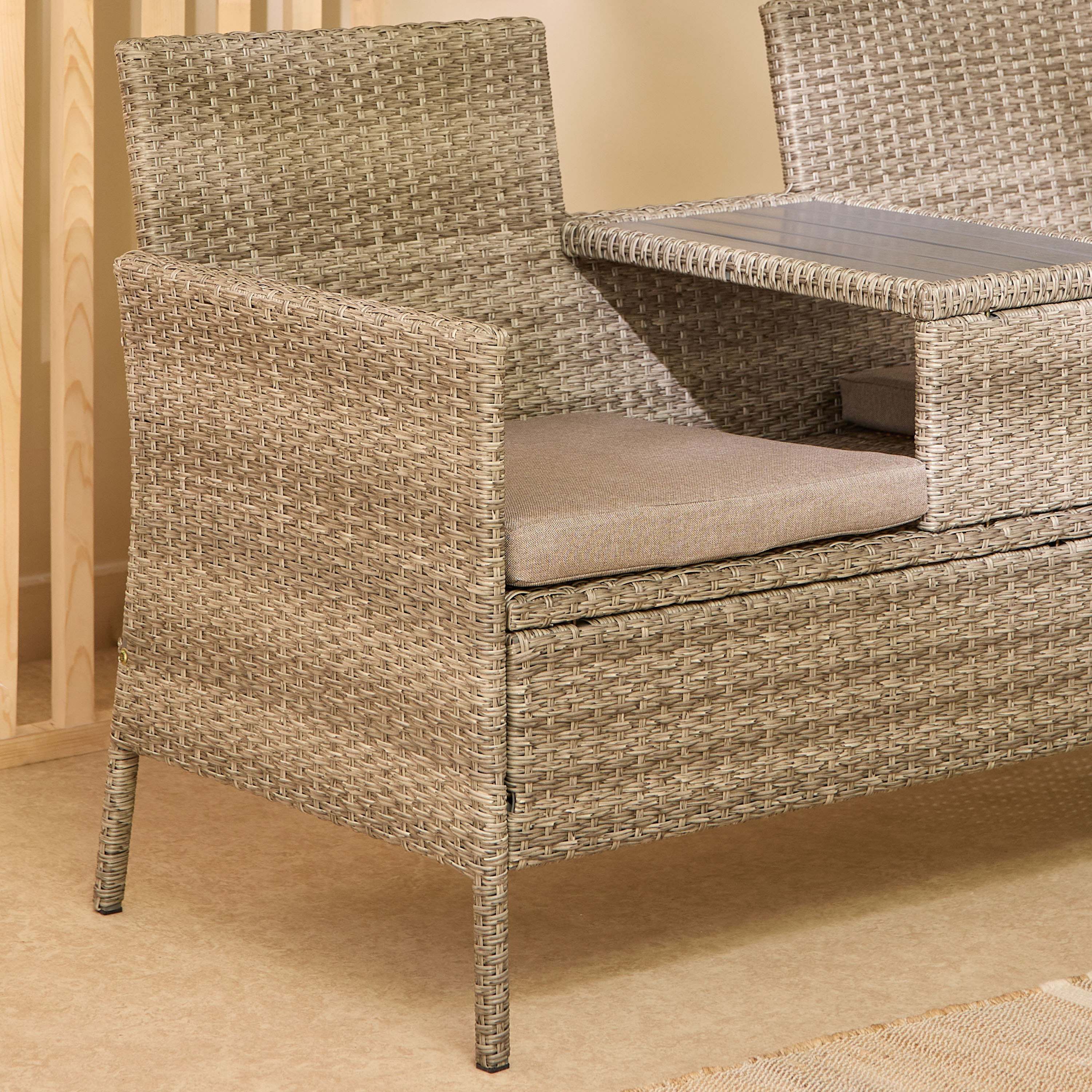 مقعد بنش خارجي بمقعدين مع طاولة مدمجة ووسائد - فيرا إنزو من موڤو-hbxfurniture-livingroom-teatablesets-image-5