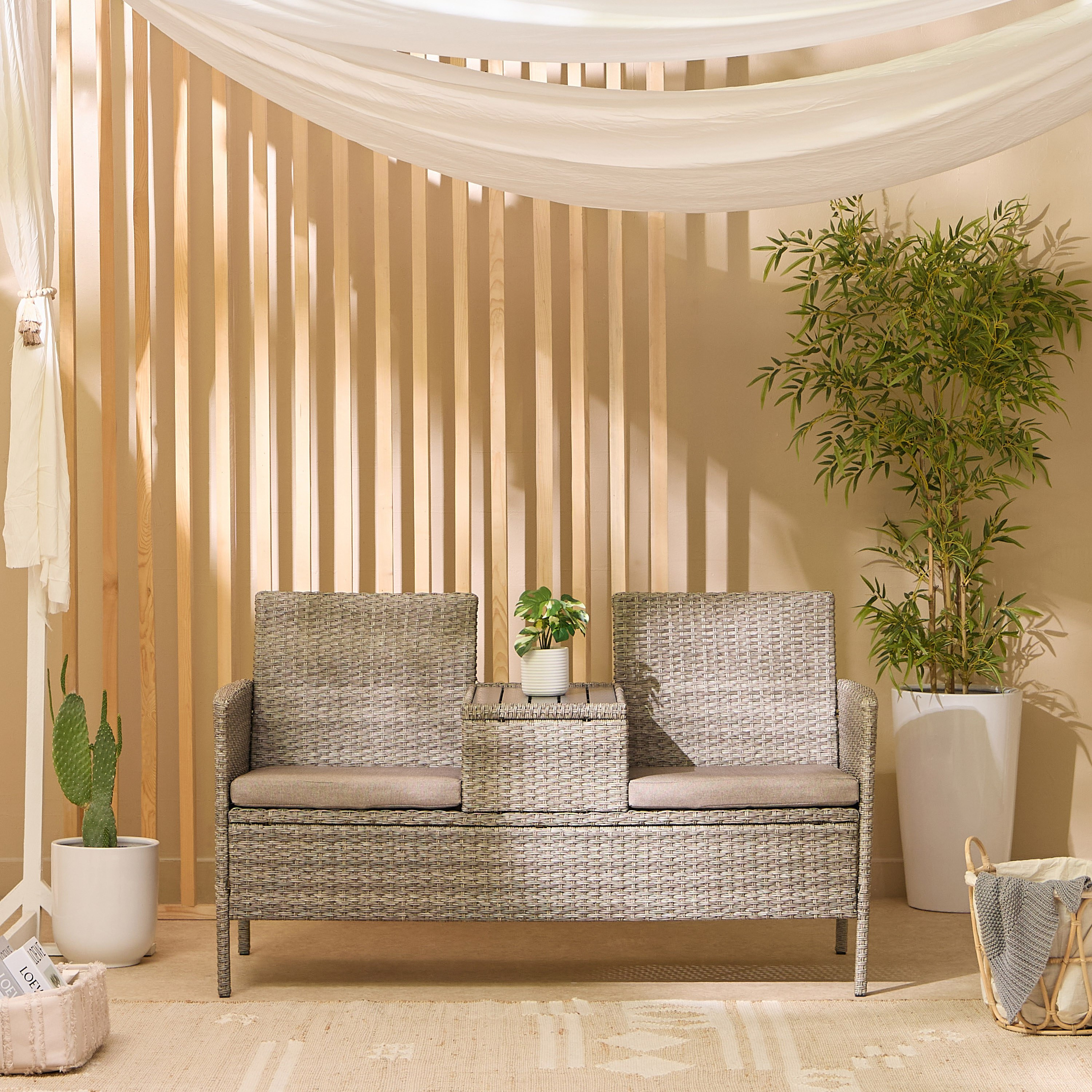 مقعد بنش خارجي بمقعدين مع طاولة مدمجة ووسائد - فيرا إنزو من موڤو-hbxfurniture-livingroom-teatablesets-image-7