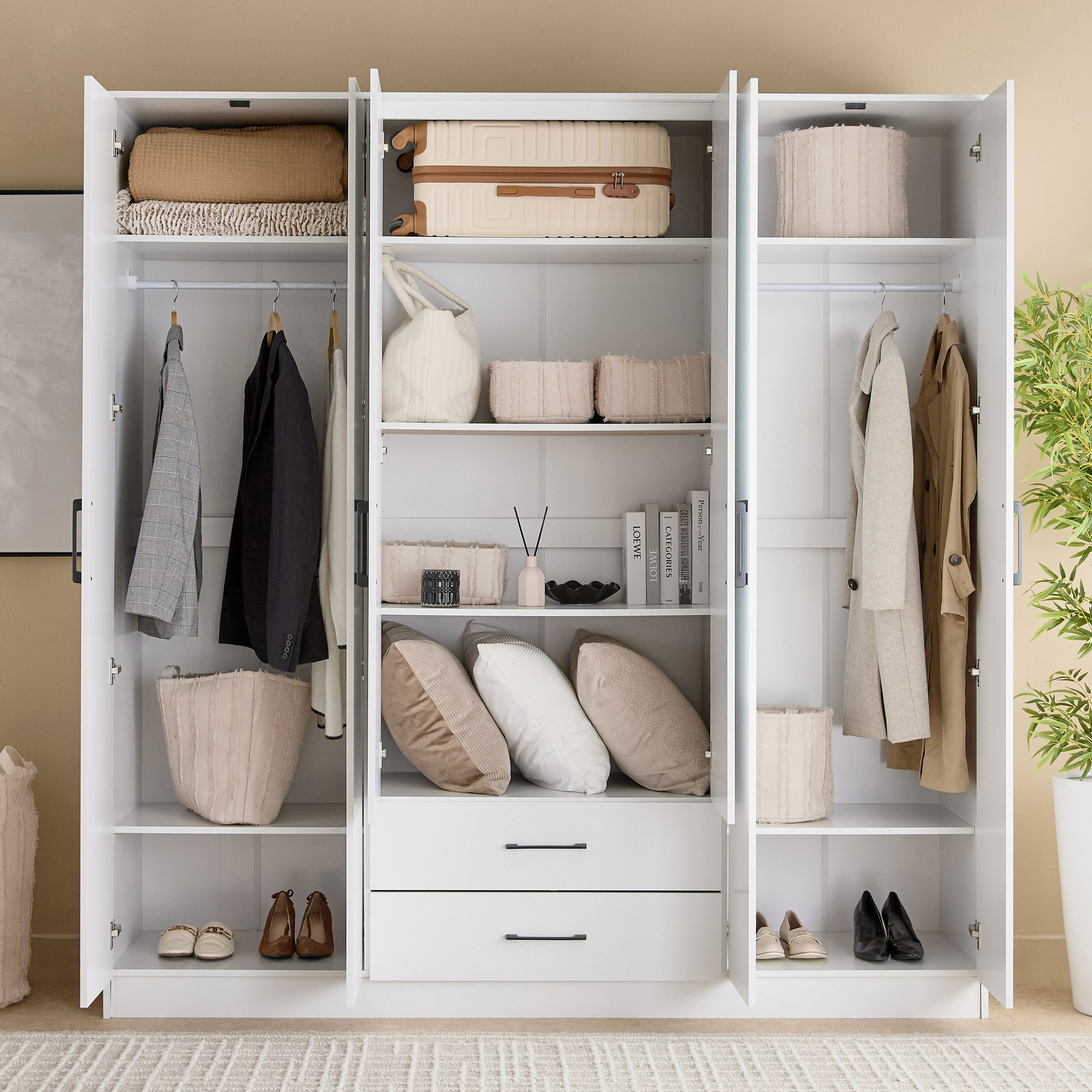 خزانة ملابس 6 أبواب مع درجين ومرايا - أواسيس من موڤو-hbxfurniture-wardrobes-image-3