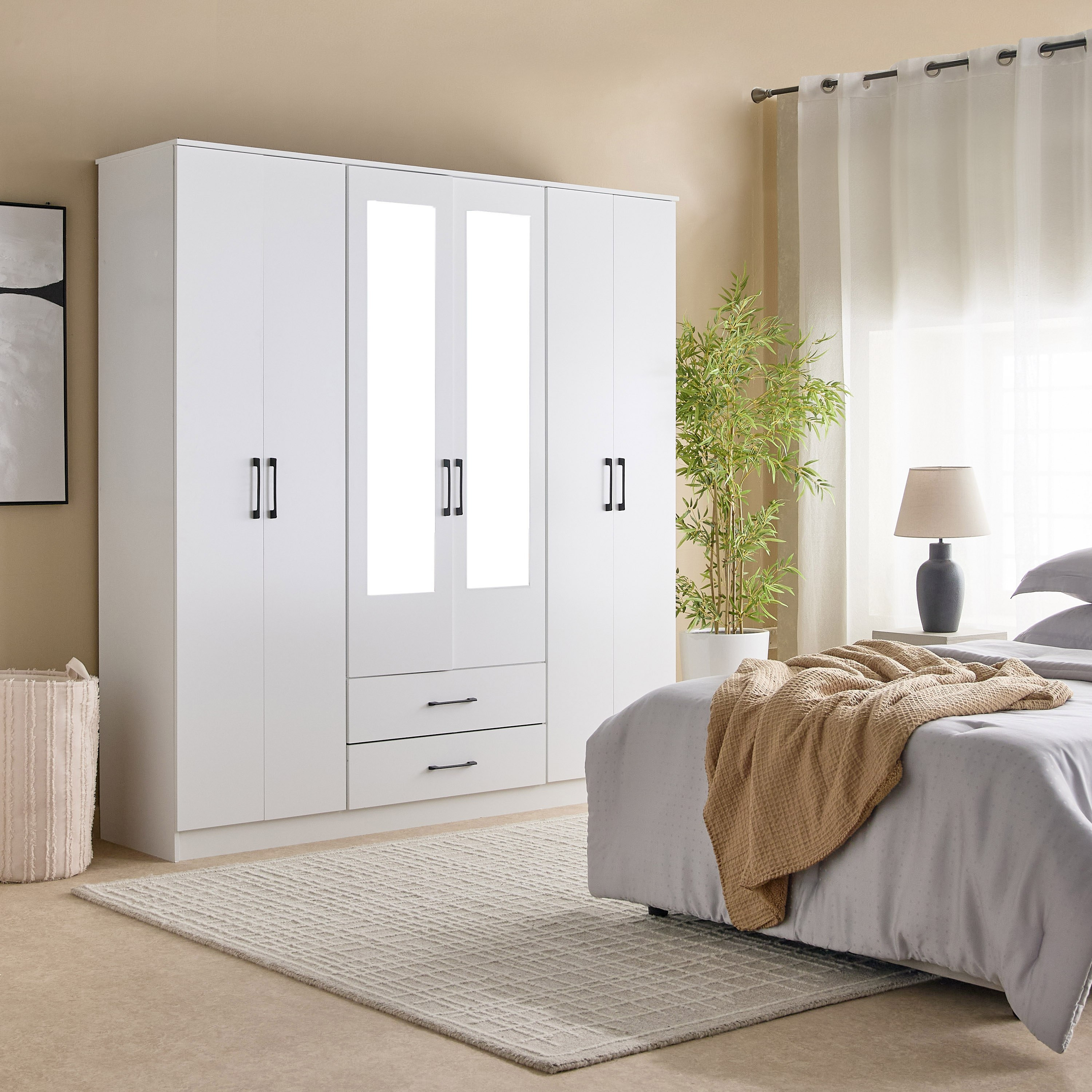 خزانة ملابس 6 أبواب مع درجين ومرايا - أواسيس من موڤو-hbxfurniture-wardrobes-image-8