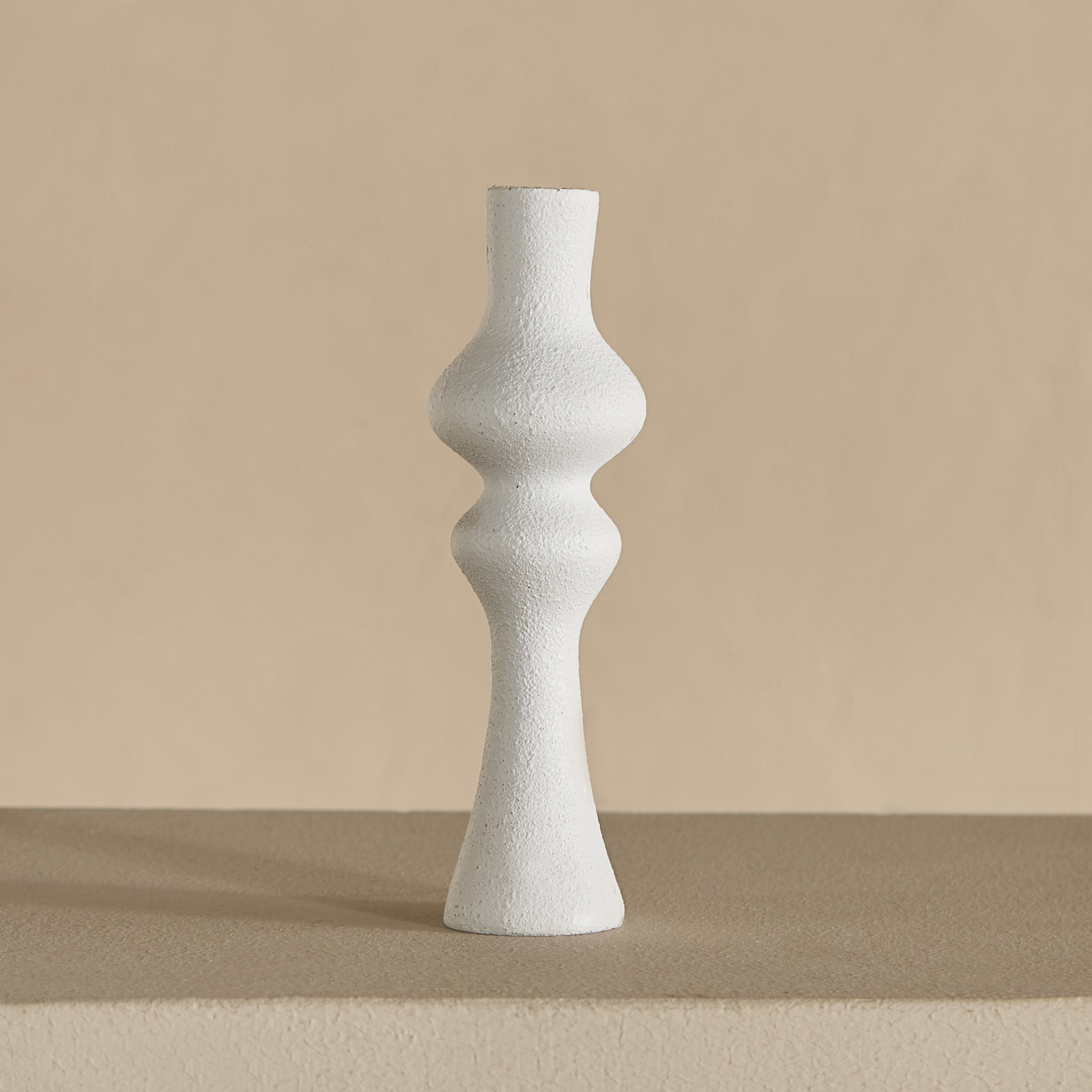 Verdant Polyresin Stuco Finish Taper Candleholder - 5x5x16.5 cm-hbxlivingroom-decorandaccessories-candleholders-image-5