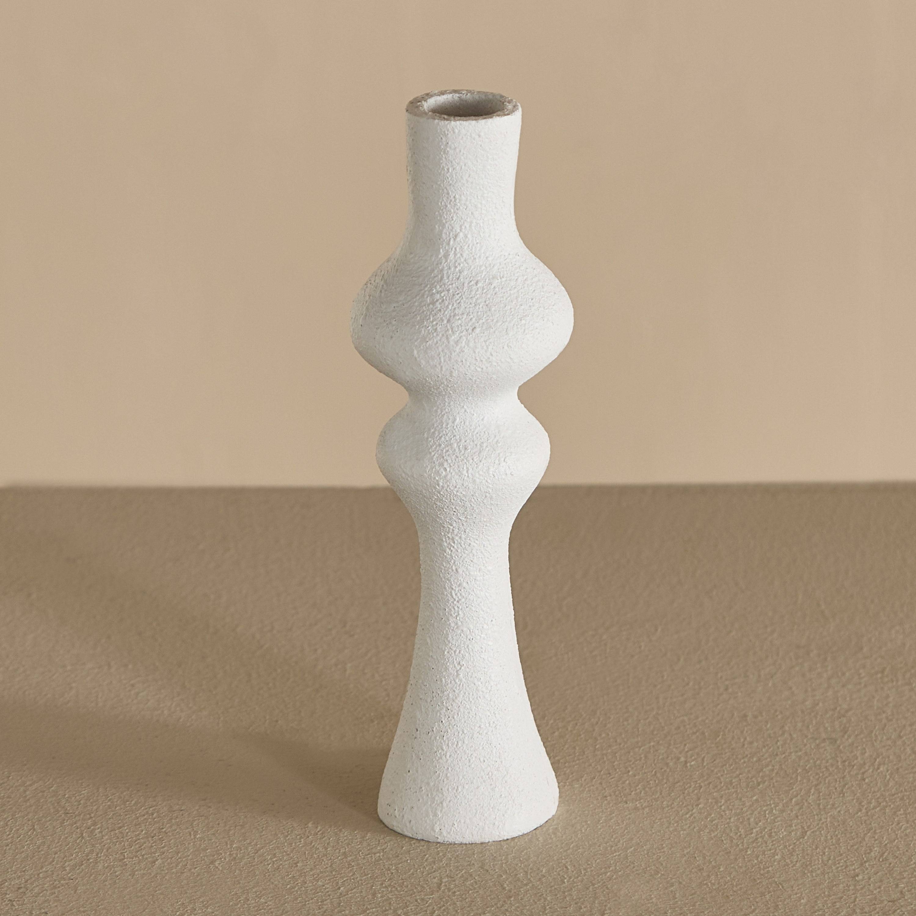 Verdant Polyresin Stuco Finish Taper Candleholder - 5x5x16.5 cm-hbxlivingroom-decorandaccessories-candleholders-image-6