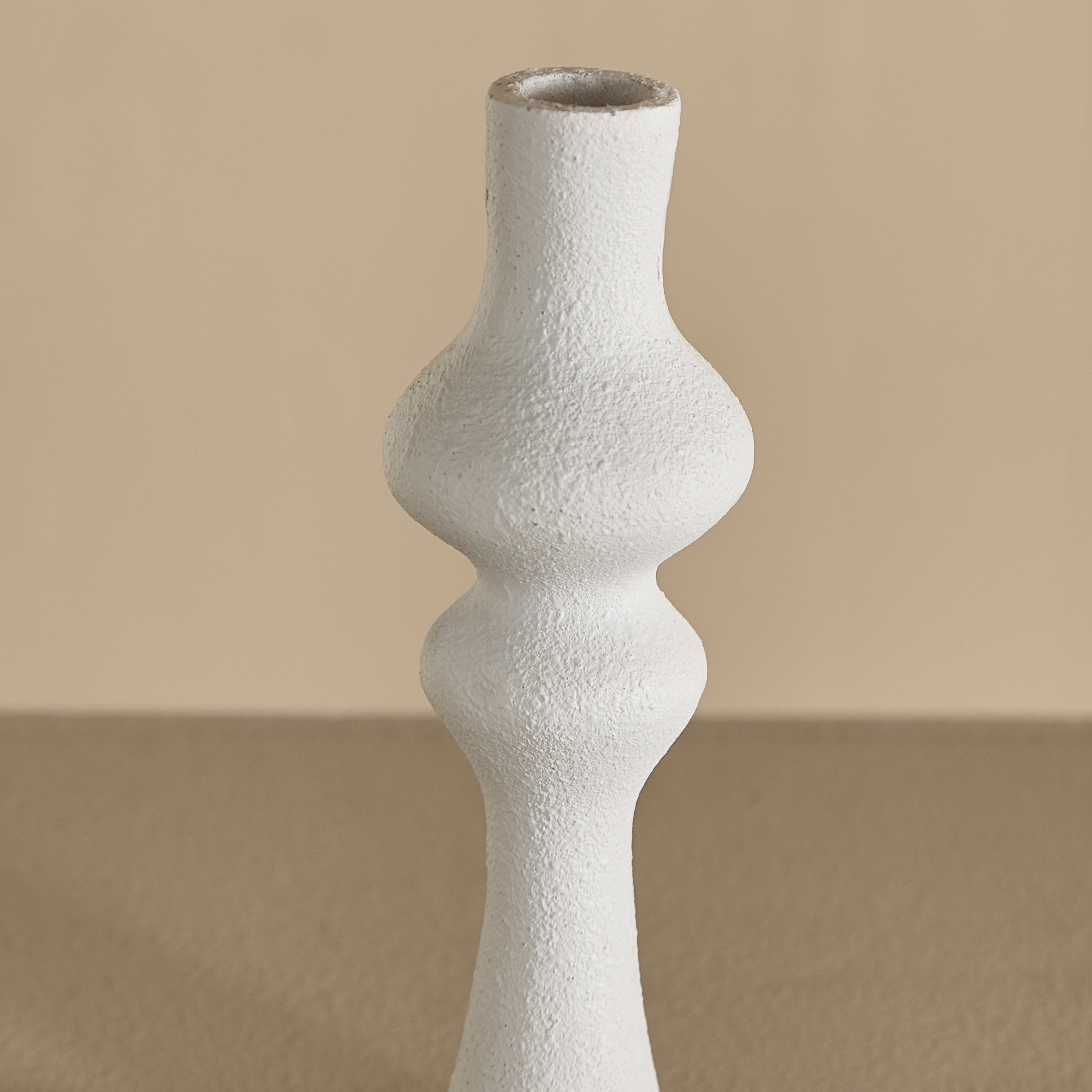 Verdant Polyresin Stuco Finish Taper Candleholder - 5x5x16.5 cm-hbxlivingroom-decorandaccessories-candleholders-image-7