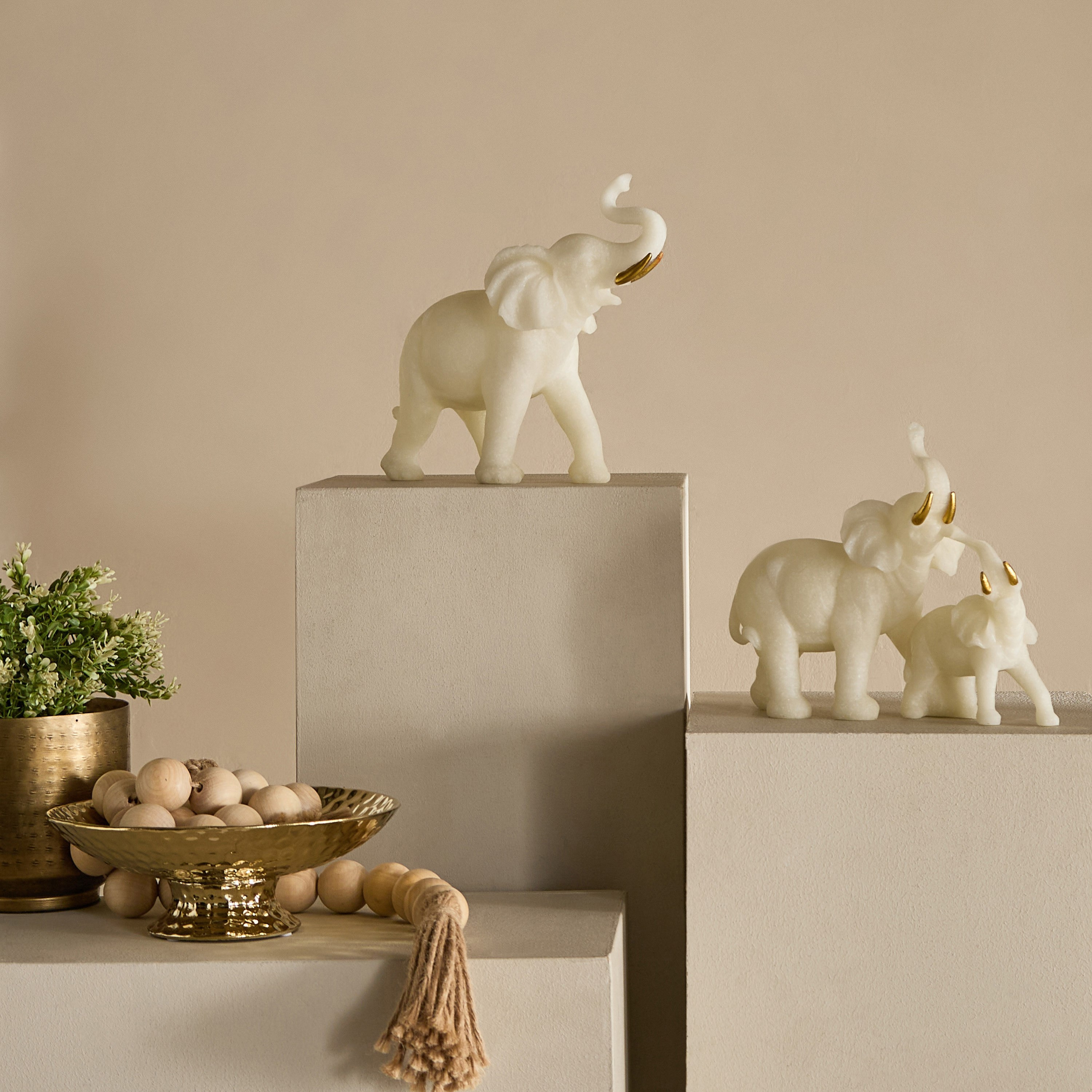 قطعة ديكور على شكل فيل من غبار الرخام والبوليريسين من فيردانت - ‎25.9×10.9×24.8 سم‎-hbxhomeware-homedecor-figurinesandornaments-image-7