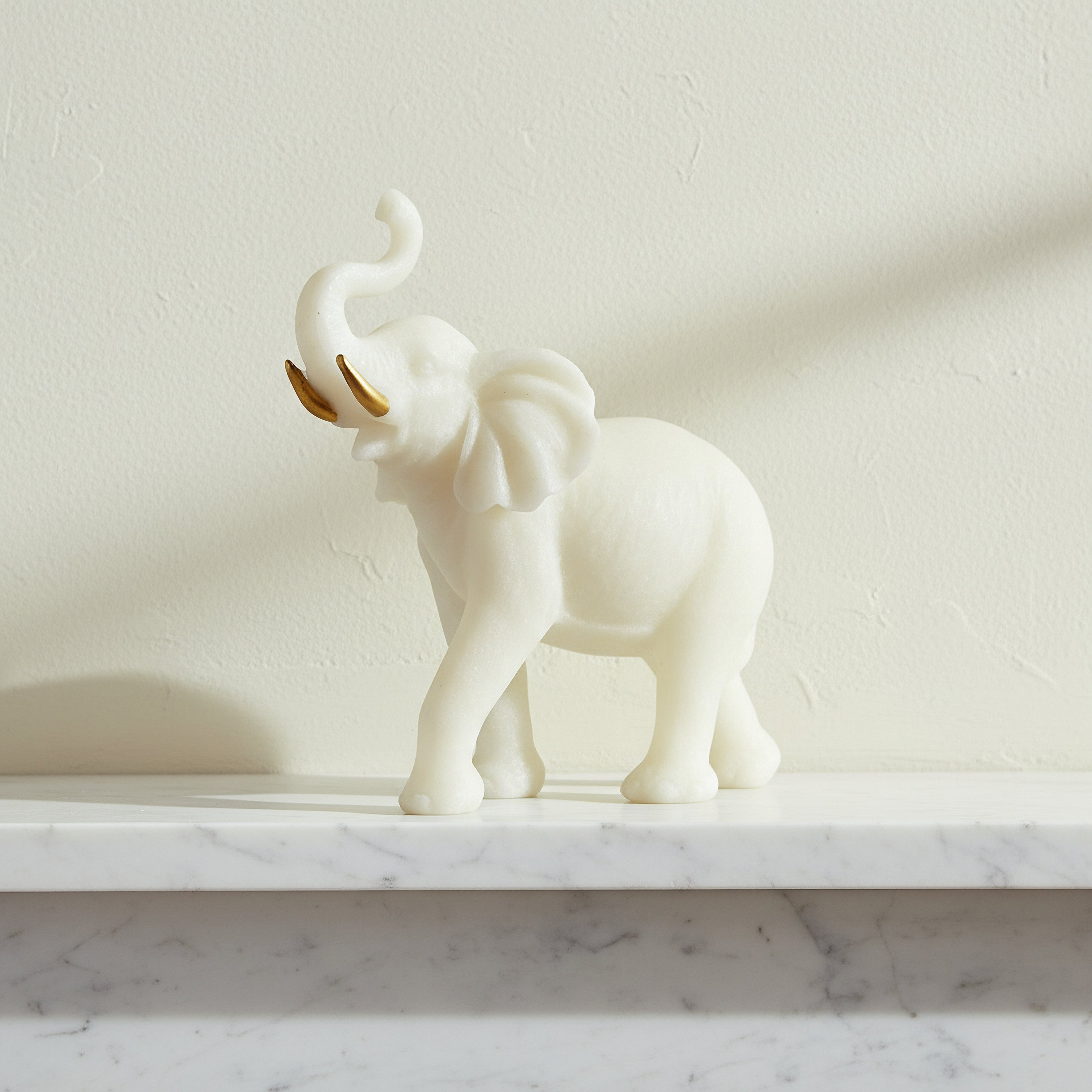 قطعة ديكور على شكل فيل من غبار الرخام والبوليريسين من فيردانت - ‎25.9×10.9×24.8 سم‎-hbxhomeware-homedecor-figurinesandornaments-image-1
