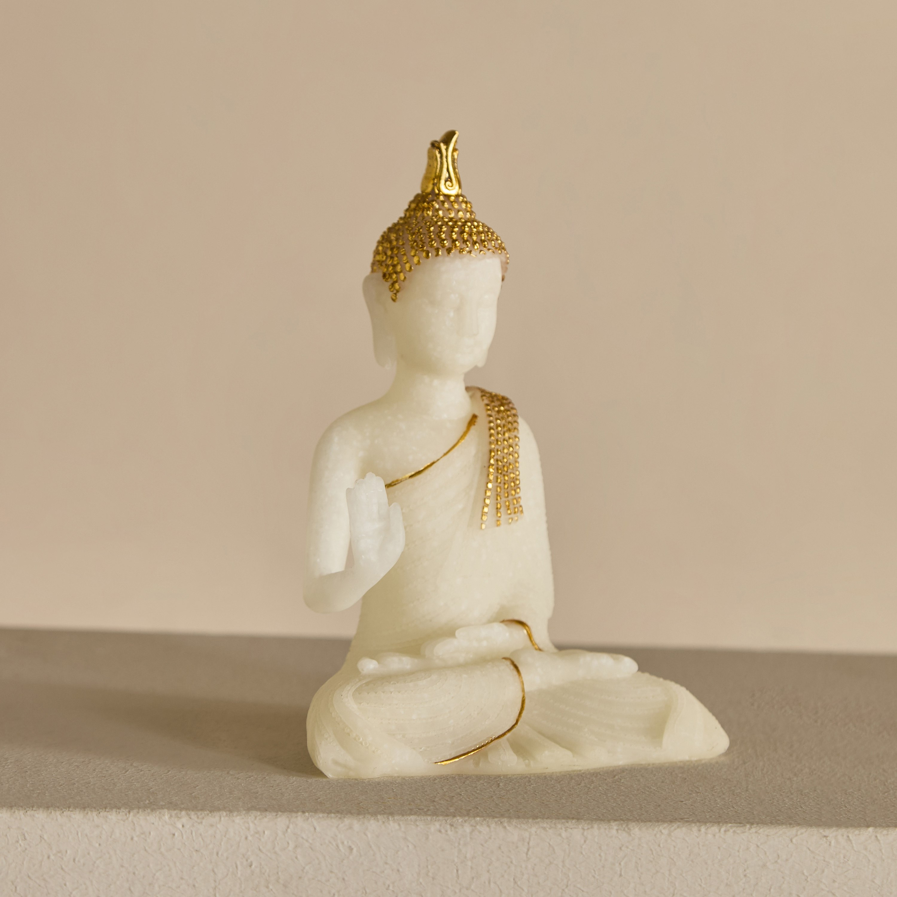 Verdant Polyresin Marble Dust Buddha Figurine - 11.3x8.5x15.9 cm-hbxhomeware-homedecor-figurinesandornaments-image-5