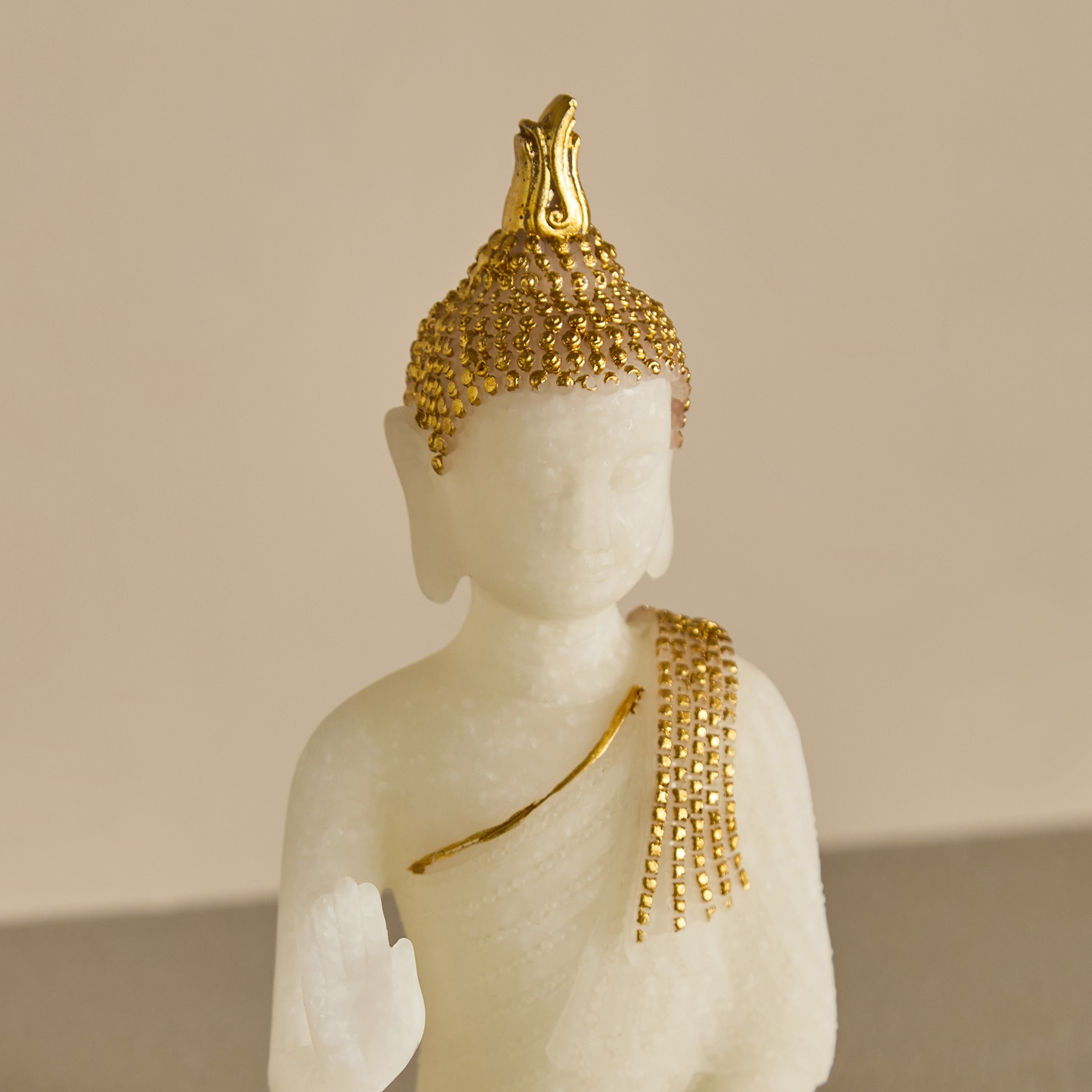 Verdant Polyresin Marble Dust Buddha Figurine - 11.3x8.5x15.9 cm-hbxhomeware-homedecor-figurinesandornaments-image-6