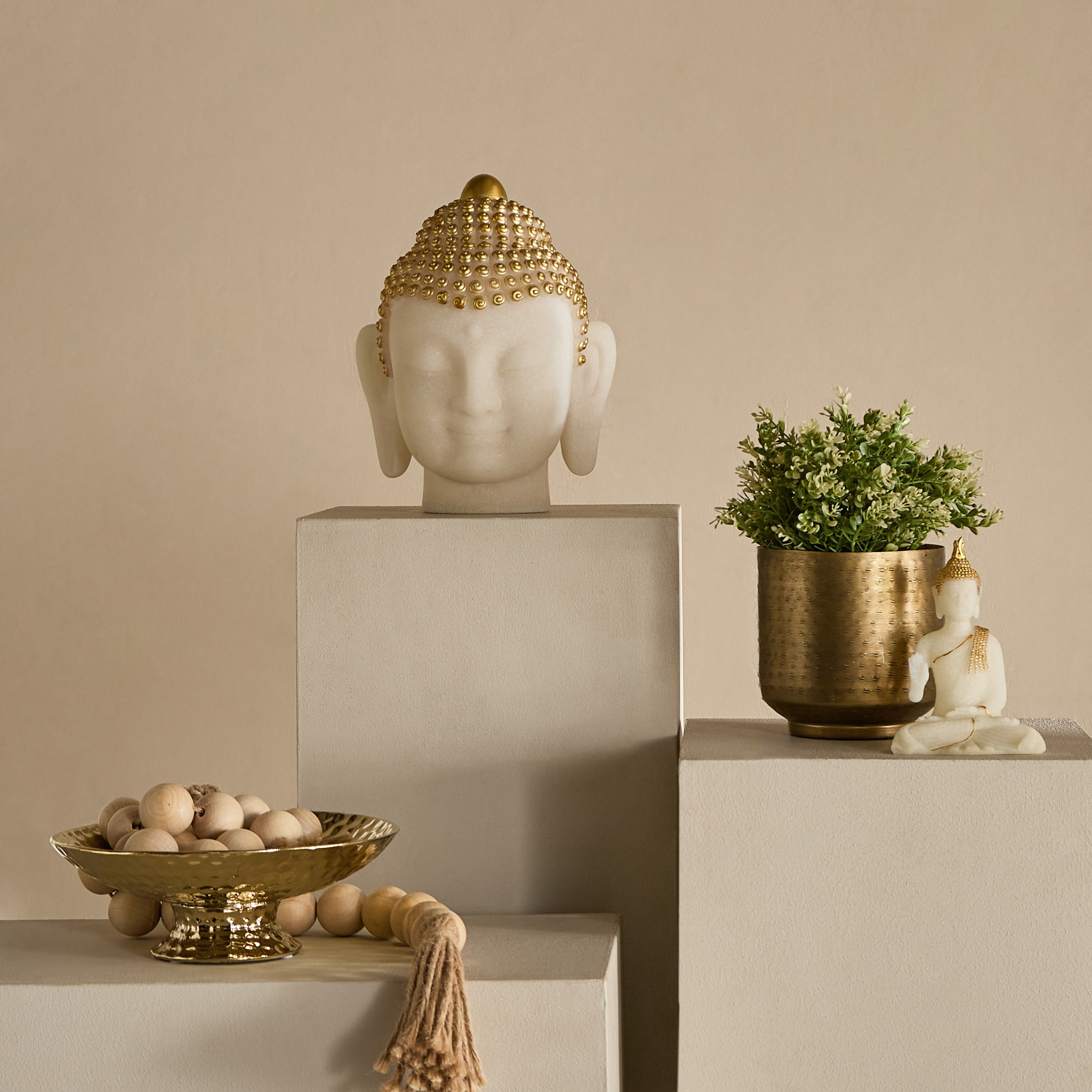 Verdant Polyresin Marble Dust Buddha Figurine - 11.3x8.5x15.9 cm-hbxhomeware-homedecor-figurinesandornaments-image-7