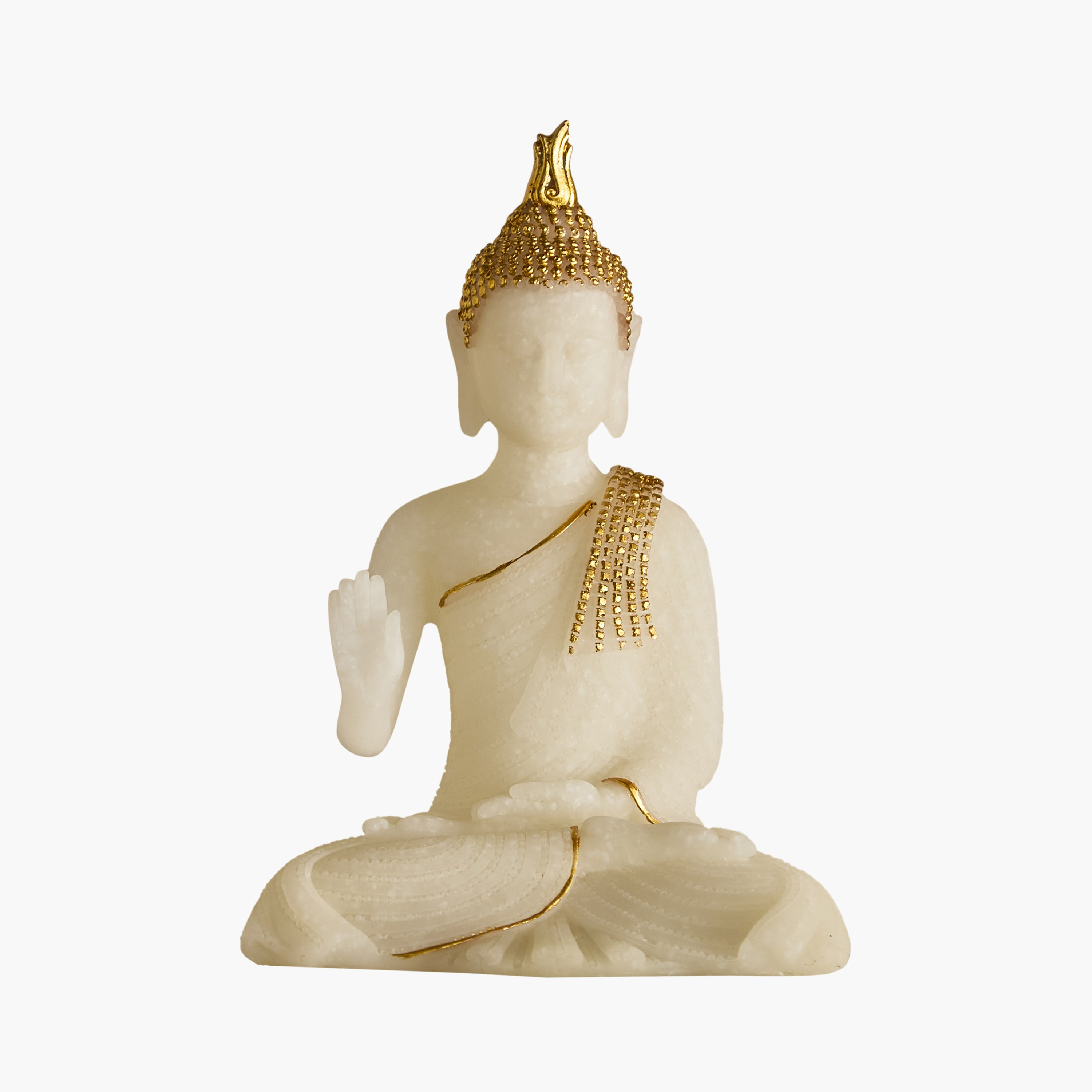 Verdant Polyresin Marble Dust Buddha Figurine - 11.3x8.5x15.9 cm-hbxhomeware-homedecor-figurinesandornaments-image-8