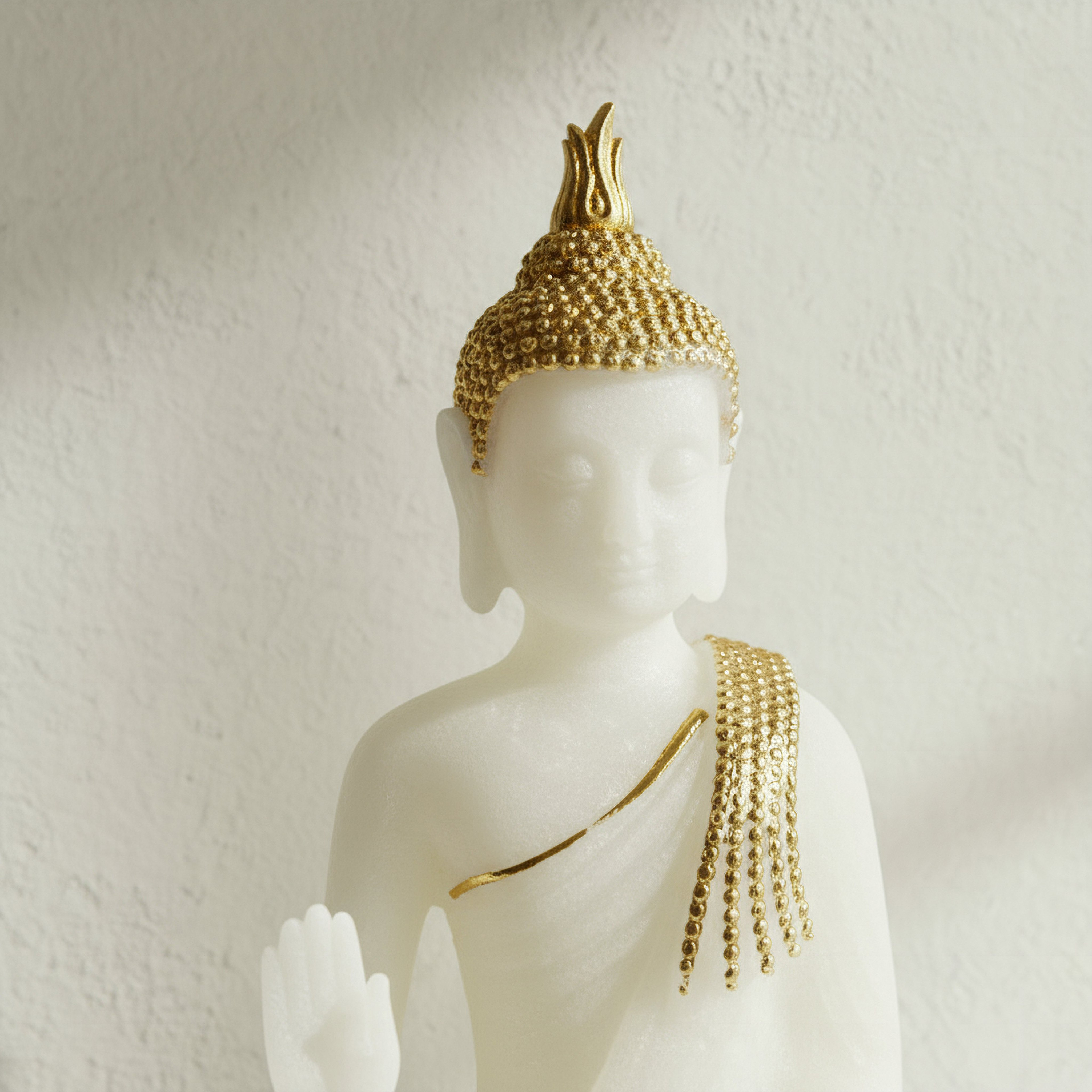 Verdant Polyresin Marble Dust Buddha Figurine - 11.3x8.5x15.9 cm-hbxhomeware-homedecor-figurinesandornaments-image-2