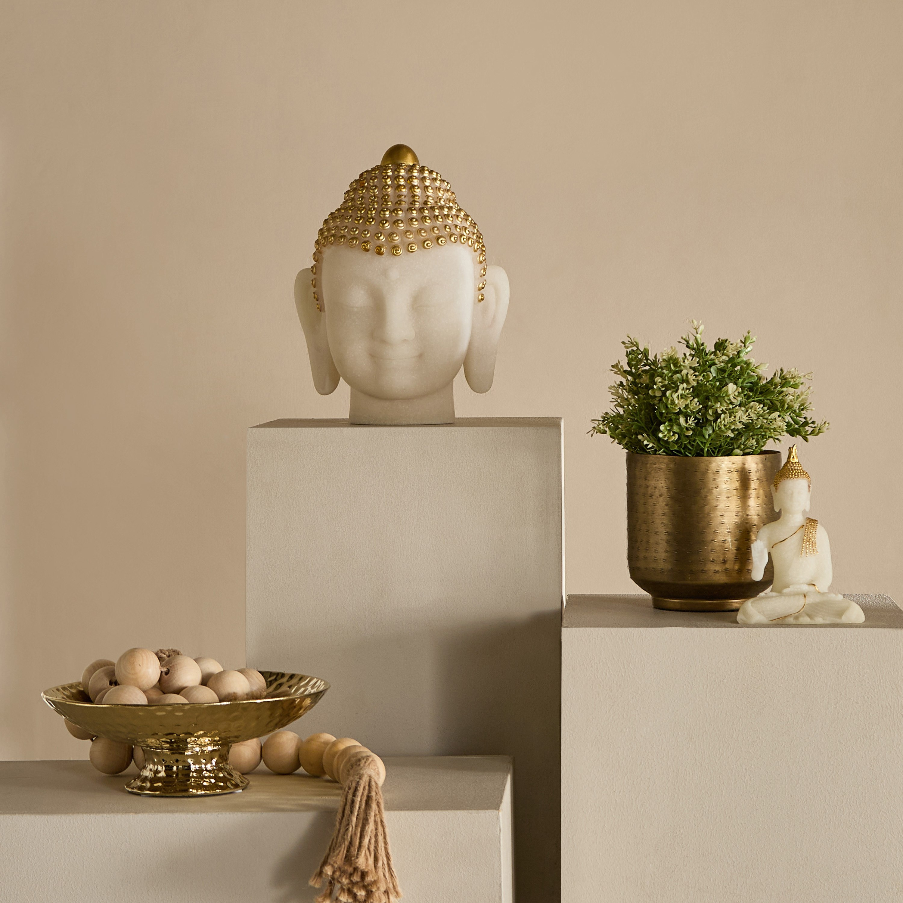 تمثال رأس بوذا بتشطيب غبار الرخام من فيردانت - ‎22×18.5×28 سم‎-hbxhomeware-homedecor-figurinesandornaments-image-7