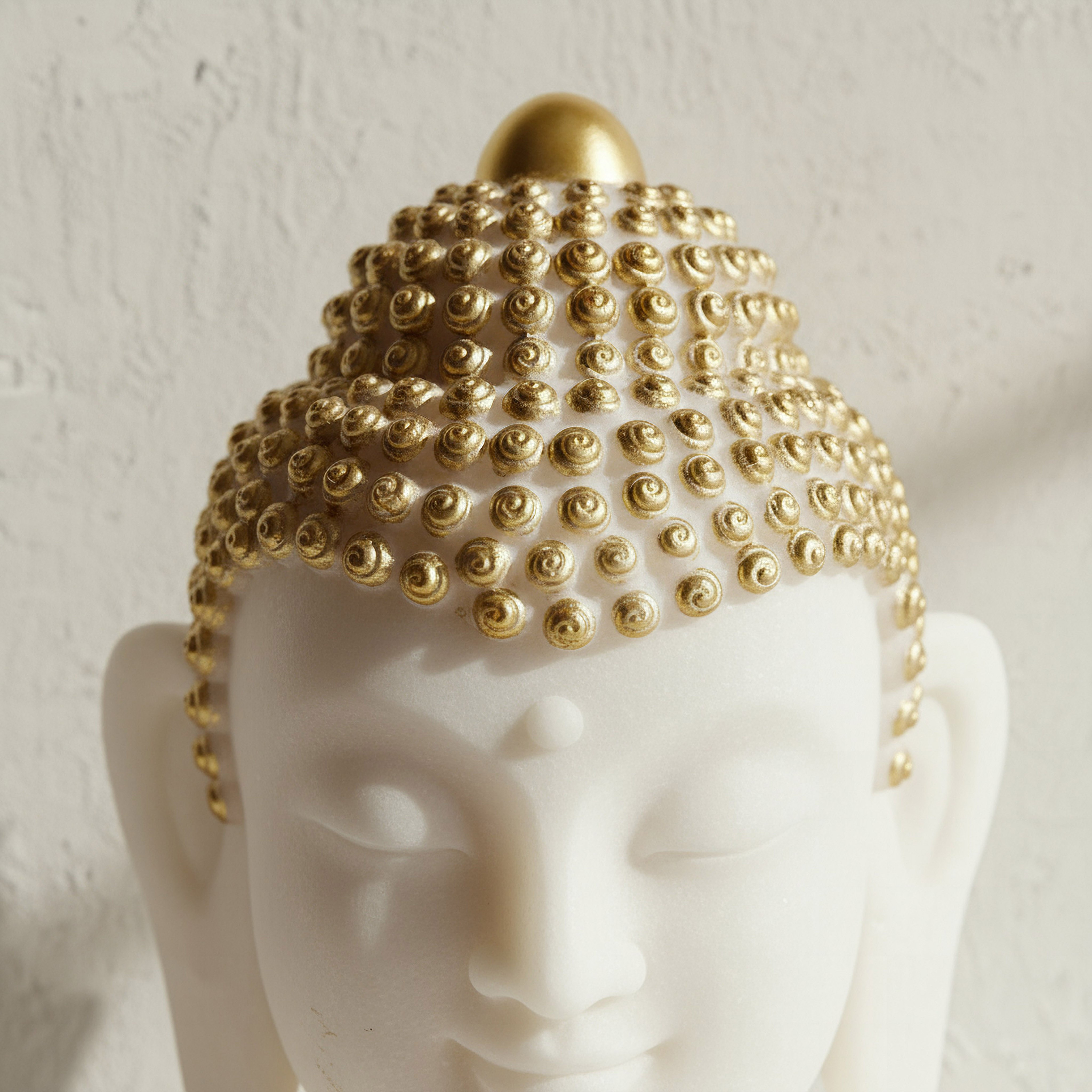 تمثال رأس بوذا بتشطيب غبار الرخام من فيردانت - ‎22×18.5×28 سم‎-hbxhomeware-homedecor-figurinesandornaments-image-2