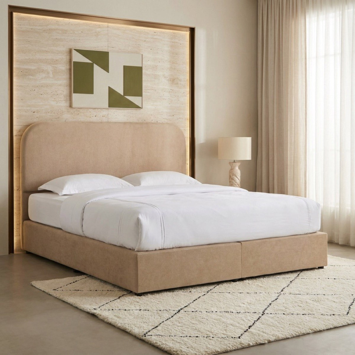 Movo Curvy Adrea Upholstered King Bed - 180x200 cm-PROMO_HB_UAE_HBX10_250526-image-1
