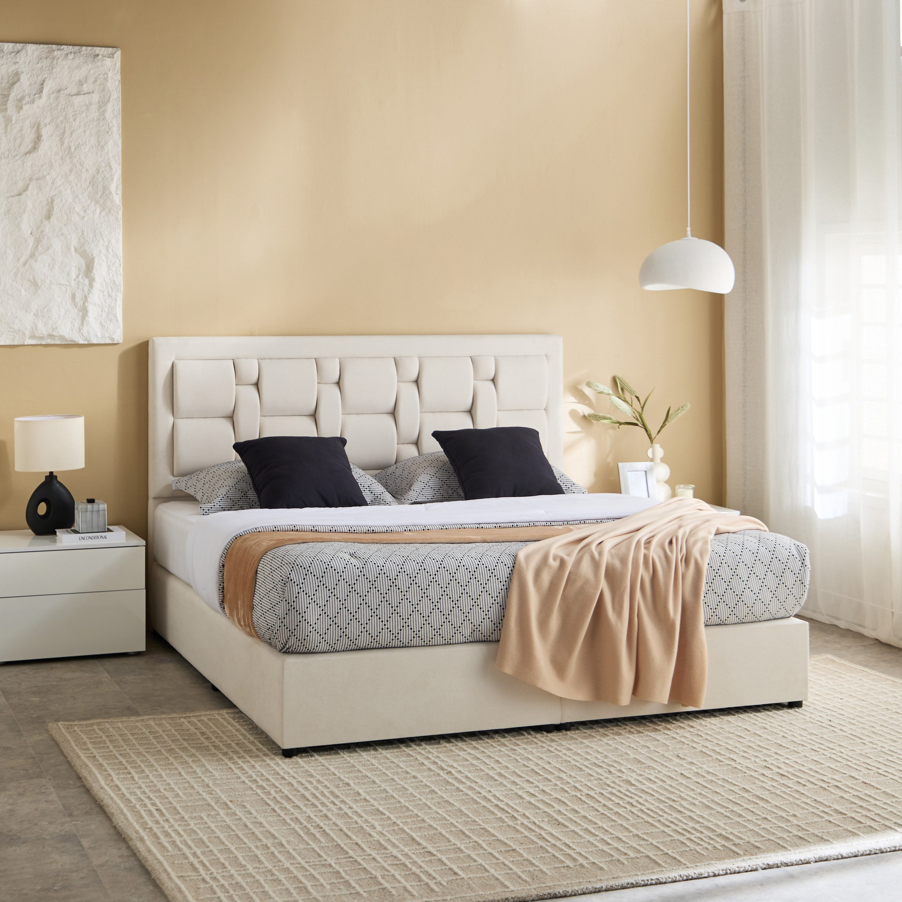 Movo Curvy Siena Upholstered Twin Bed - 120x200 cm-hbxbedroom-bedsandbedsets-upholsteredbeds-twin-image-6