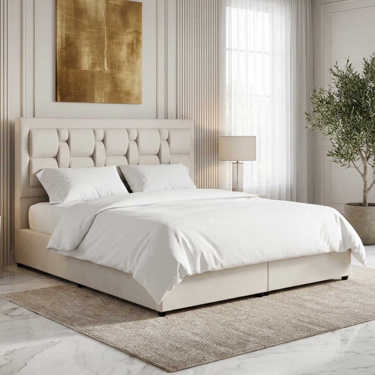 سرير كينج منجّد - كيرفي سيينا من موڤو - 180×200 سم-hbxfurniture-bedsandbedsets-beds-king-image-1