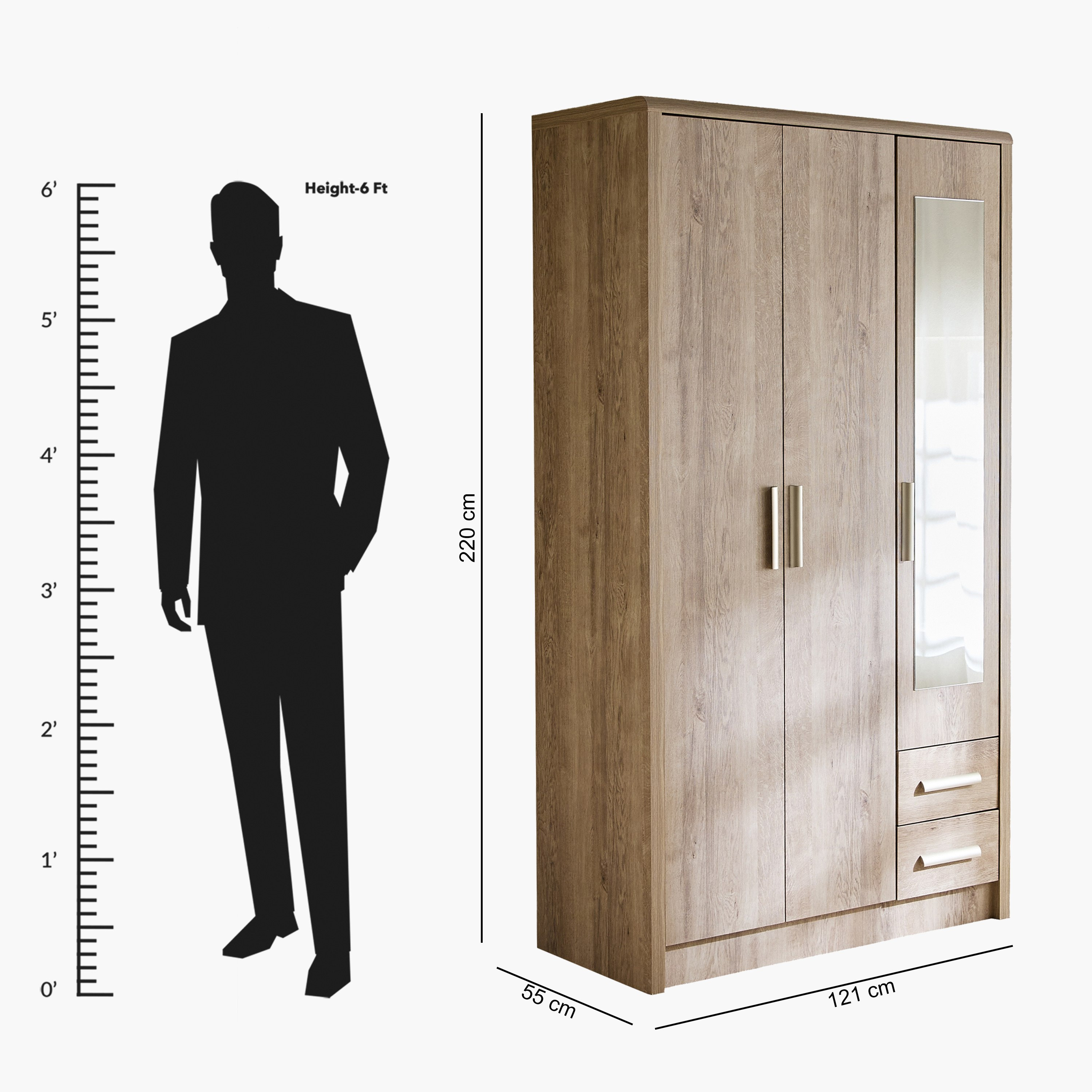 Curvy Nxt 3 Door Wardrobe with Mirror-hbxfurniture-wardrobes-image-12