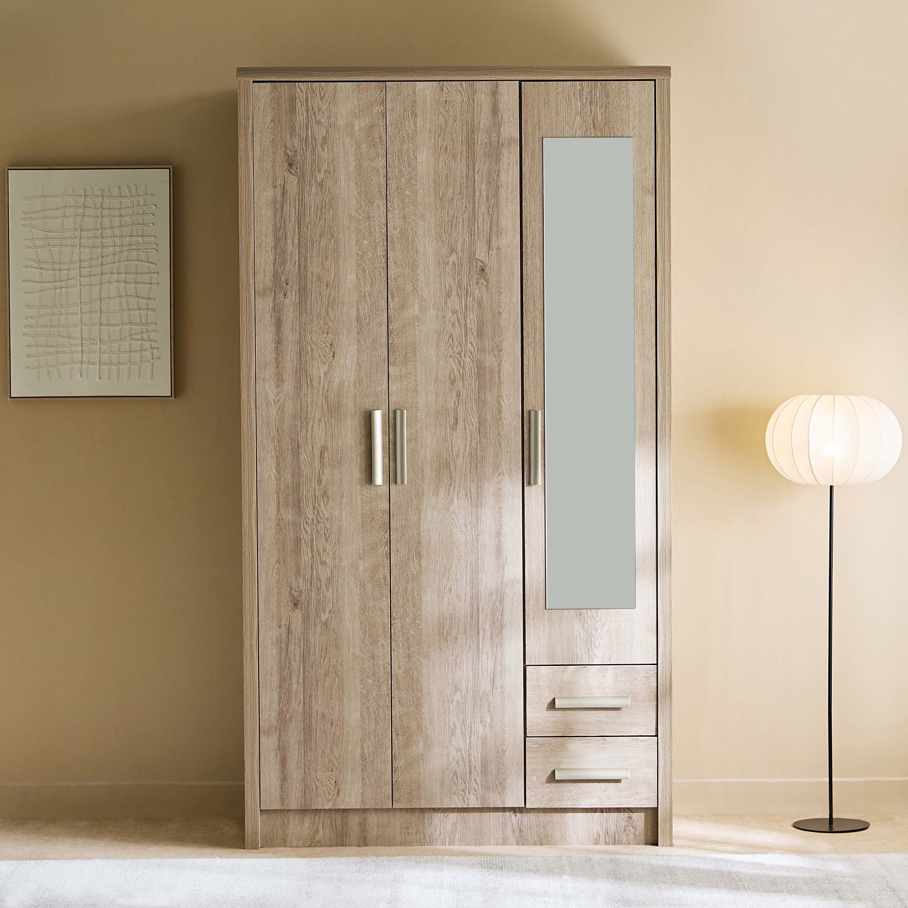 Curvy Nxt 3 Door Wardrobe with Mirror-hbxfurniture-wardrobes-image-2