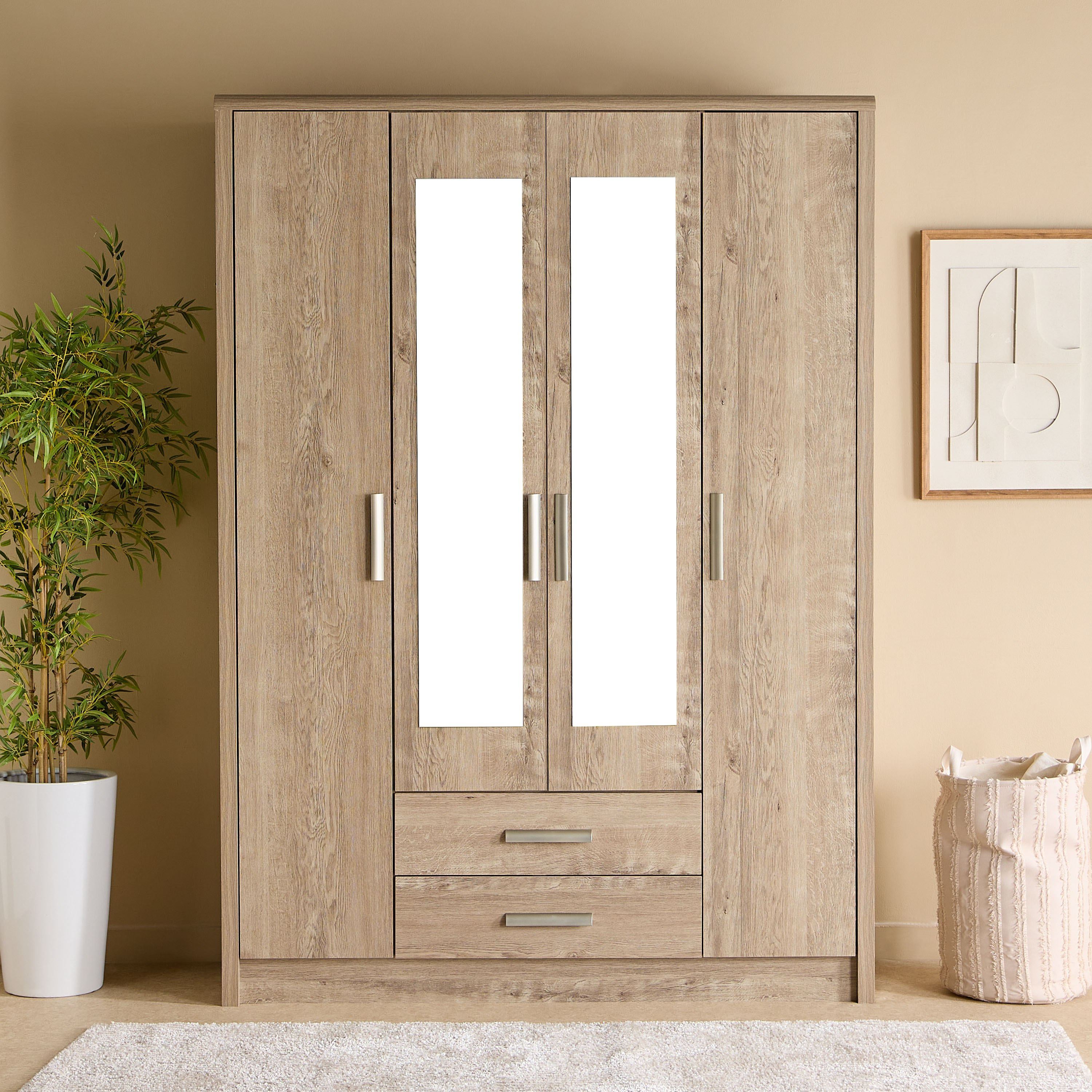 خزانة ملابس بـ4 أبواب مع مرآتين ودرجين من كورفي نيكس-hbxfurniture-wardrobes-image-2