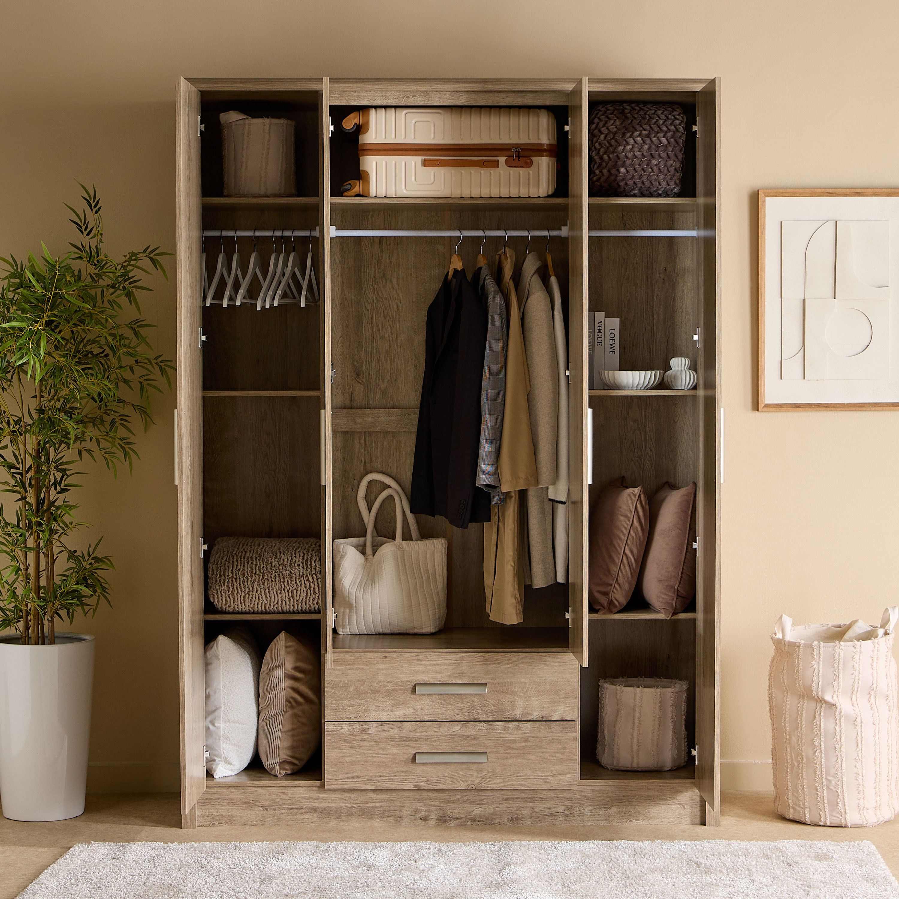 خزانة ملابس بـ4 أبواب مع مرآتين ودرجين من كورفي نيكس-hbxfurniture-wardrobes-image-3
