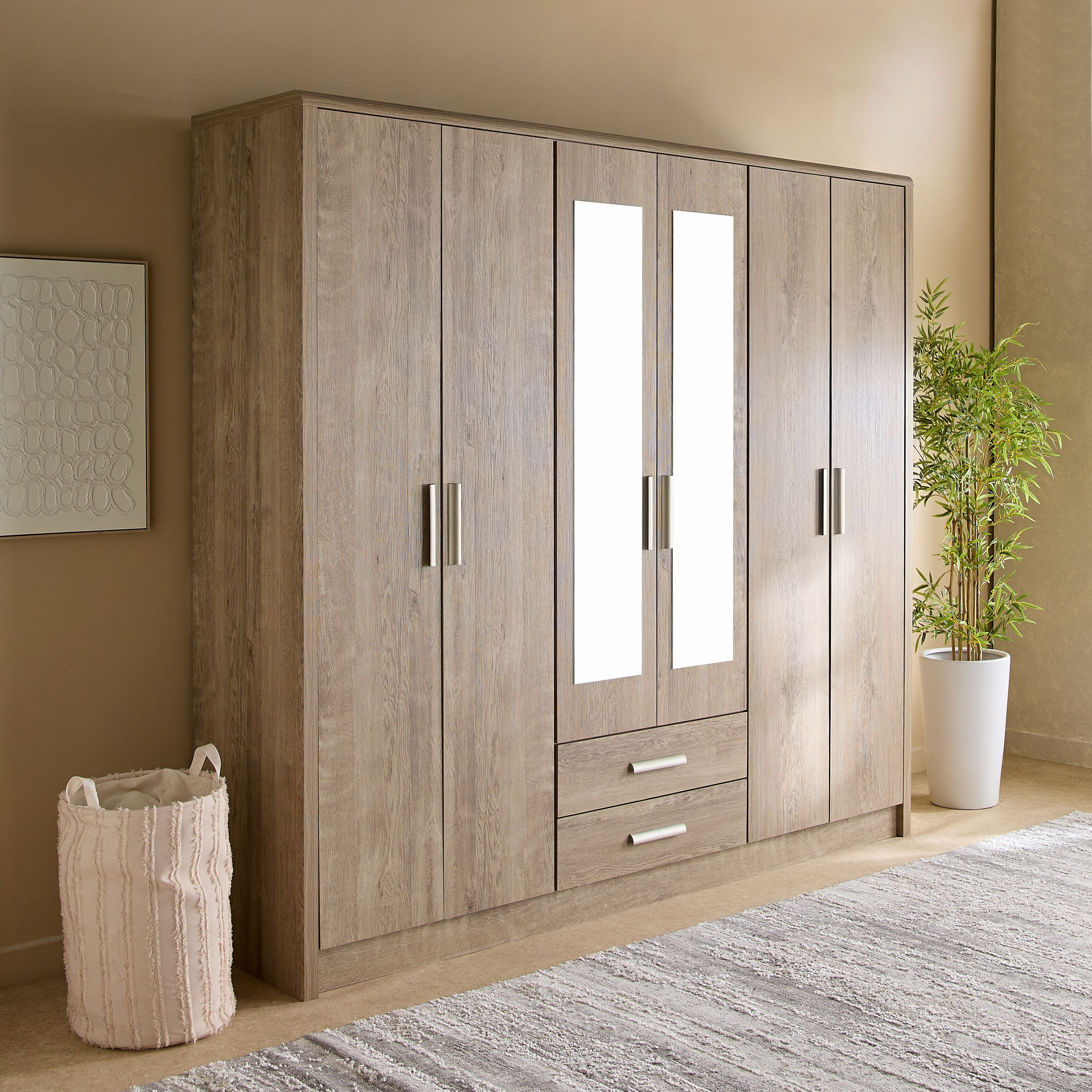 Curvy Nxt 6-Door Wardrobe with 2 Drawers-hbxfurniture-wardrobes-image-1