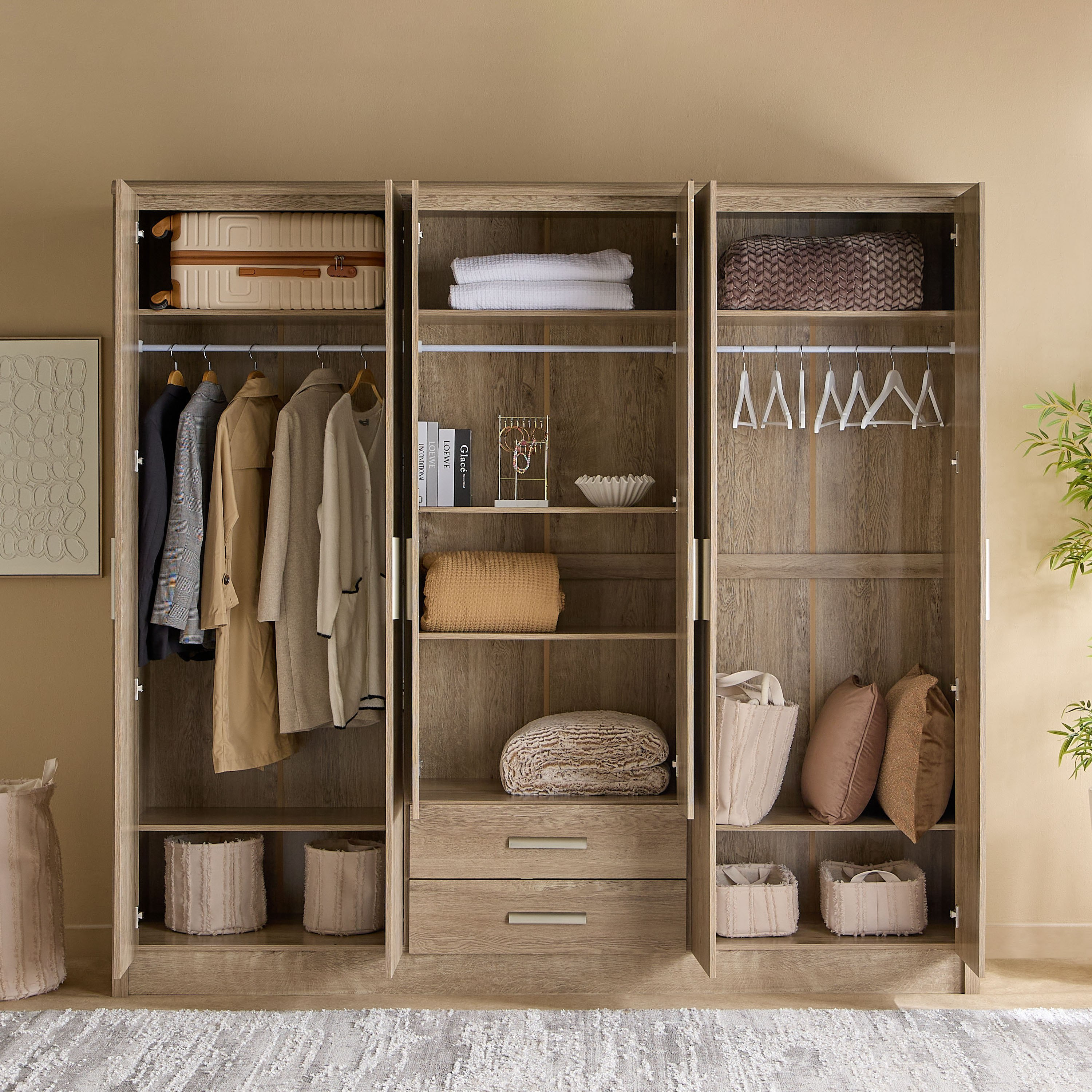 Curvy Nxt 6-Door Wardrobe with 2 Drawers-hbxfurniture-wardrobes-image-3