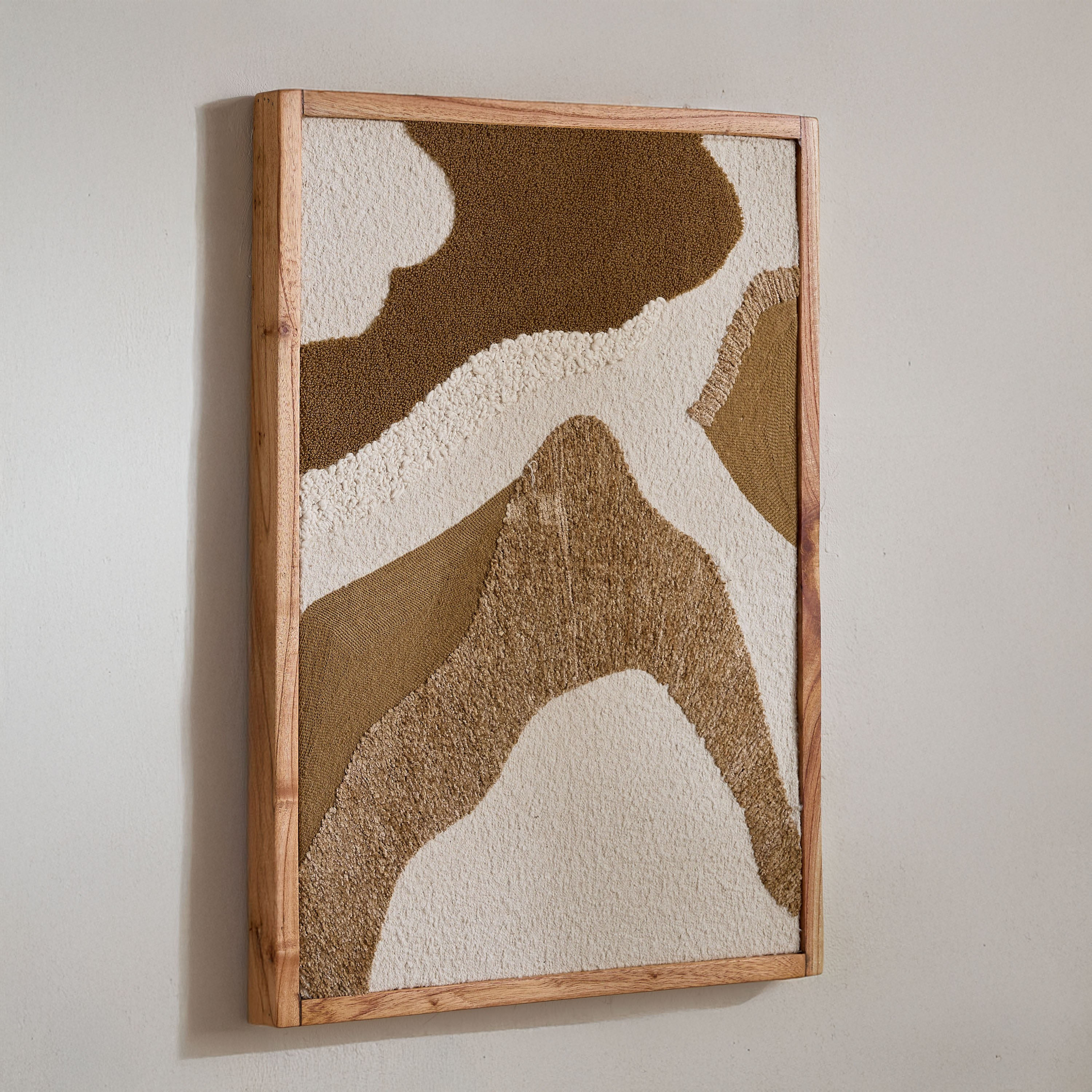 Florenza 3D Solid Wood Framed Abstract Fabric Wall Art - 50x70 cm-hbxdiningroom-walldecor-wallart-image-5