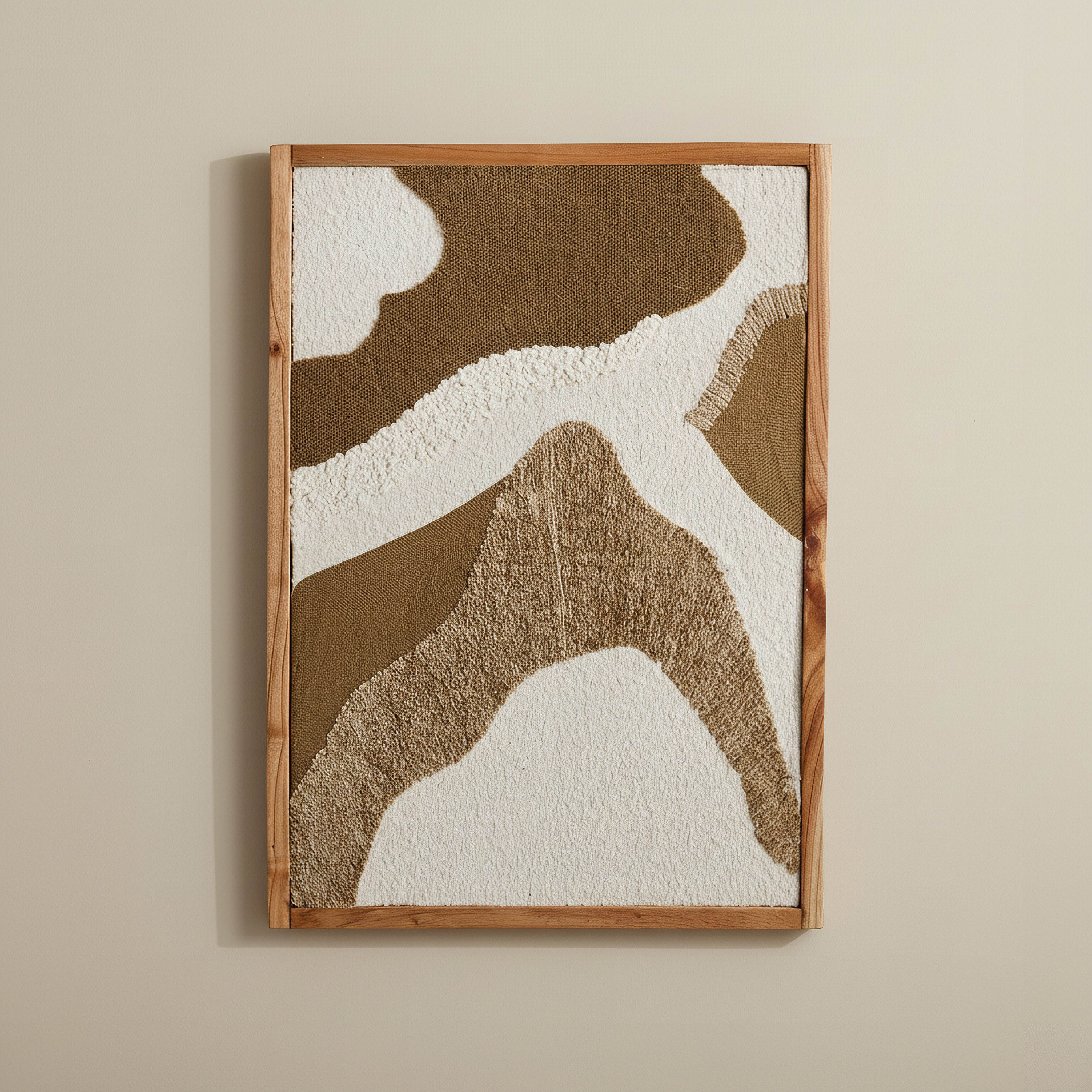 Florenza 3D Solid Wood Framed Abstract Fabric Wall Art - 50x70 cm-hbxdiningroom-walldecor-wallart-image-1