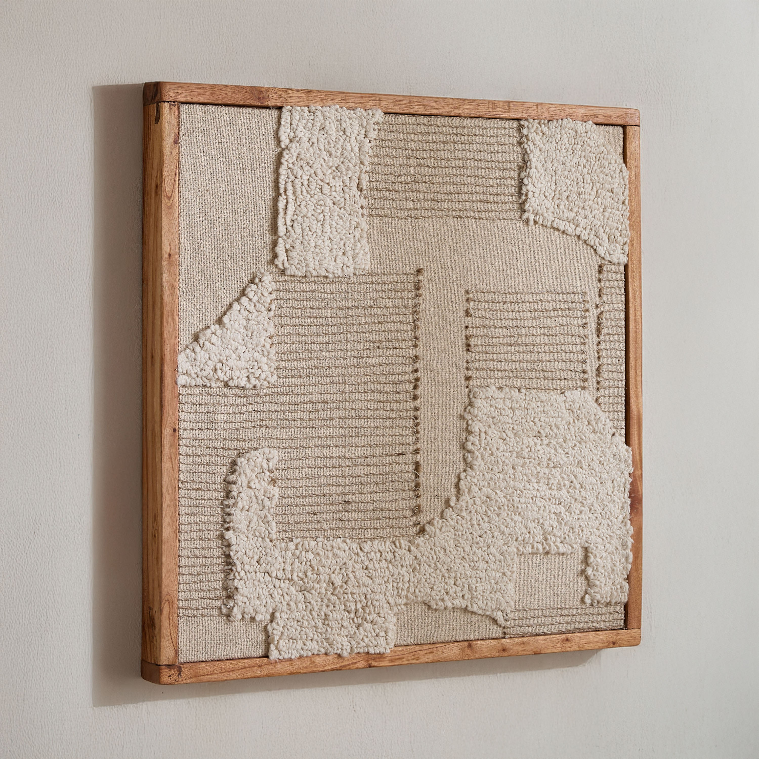 Florenza 3D Solid Wood Framed Abstract Fabric Wall Art - 60x60 cm-hbxdiningroom-walldecor-wallart-image-5