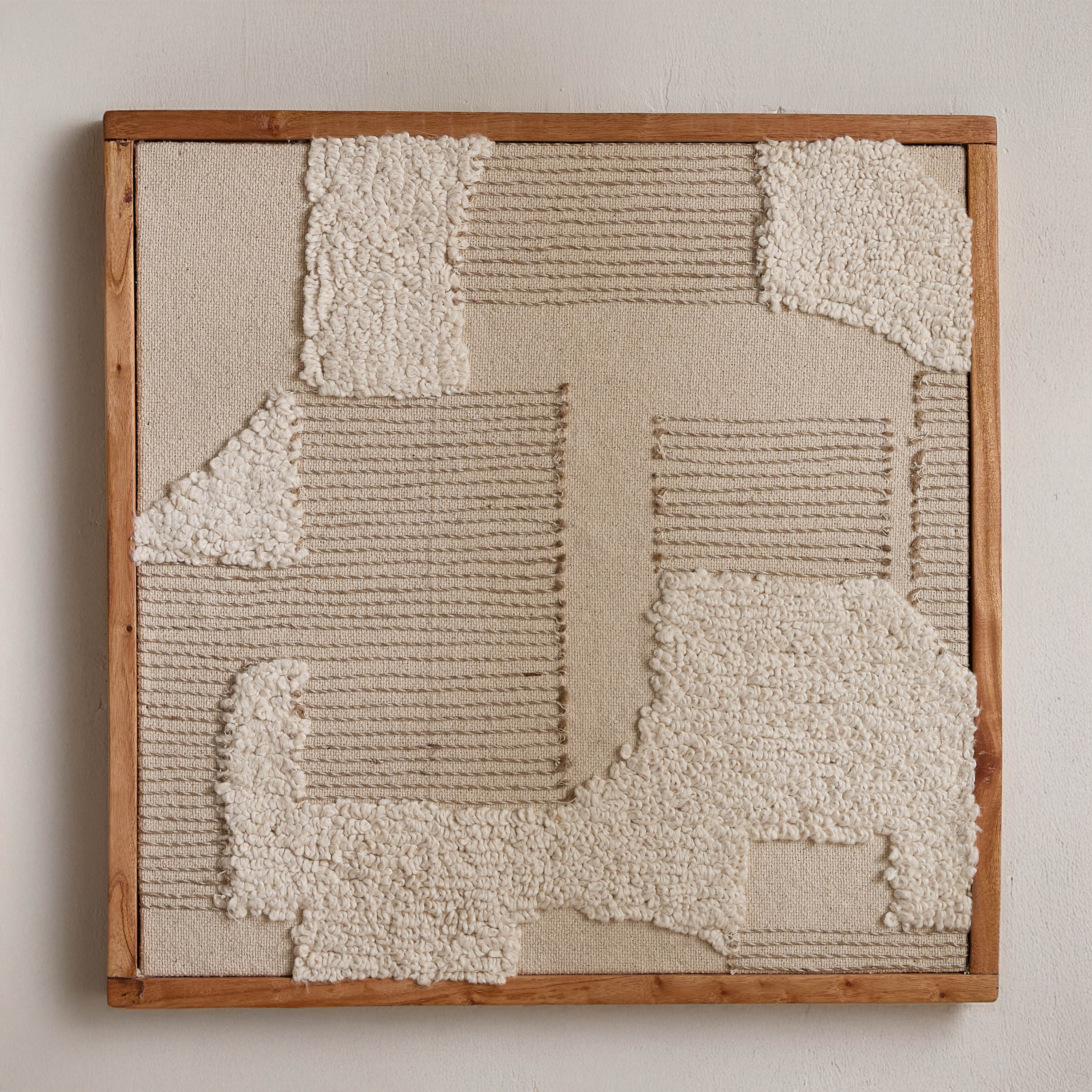 Florenza 3D Solid Wood Framed Abstract Fabric Wall Art - 60x60 cm-hbxdiningroom-walldecor-wallart-image-6