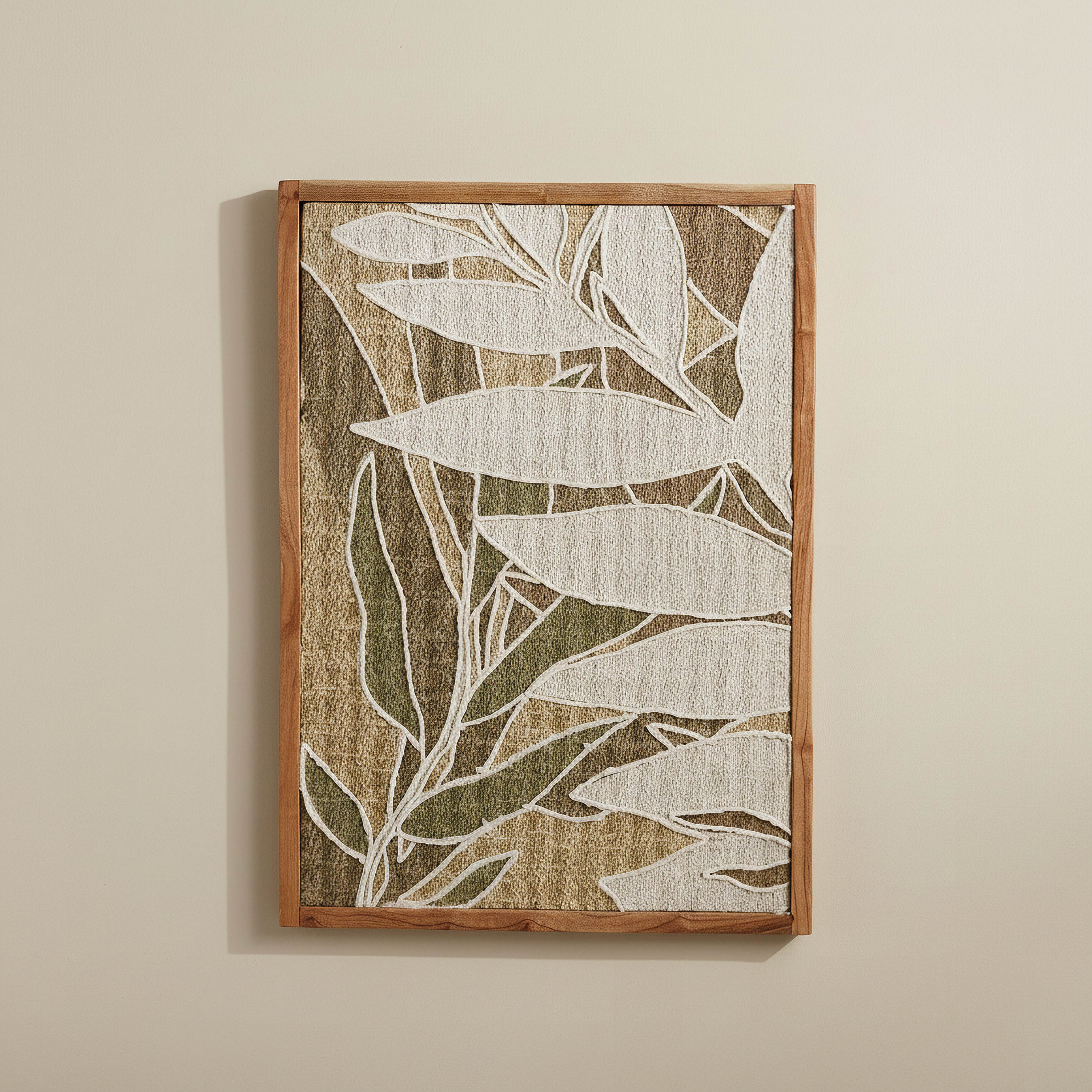 Florenza 3D Solid Wood Framed Abstract Fabric Wall Art - 50x70 cm-hbxdiningroom-walldecor-wallart-image-1