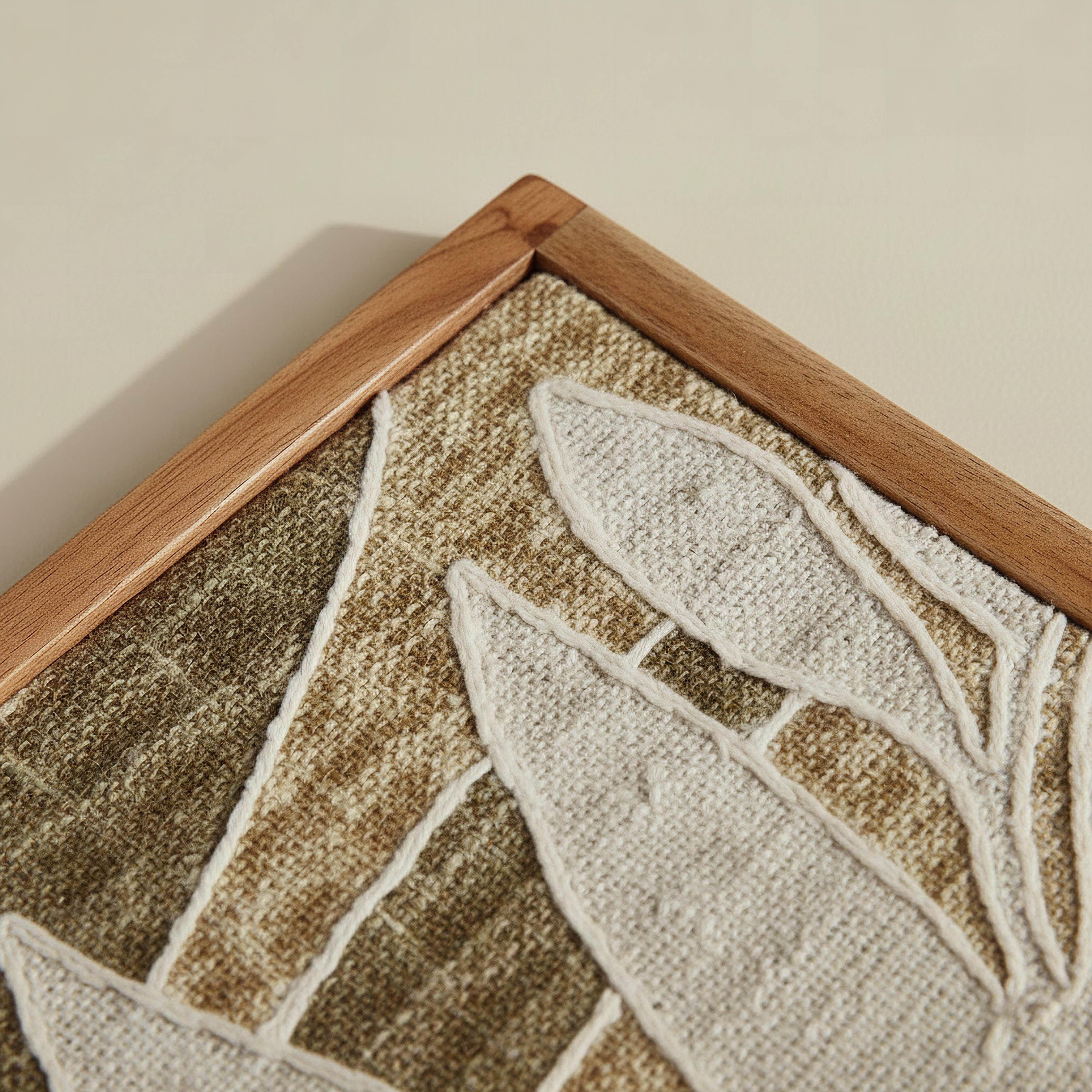 Florenza 3D Solid Wood Framed Abstract Fabric Wall Art - 50x70 cm-hbxdiningroom-walldecor-wallart-image-2