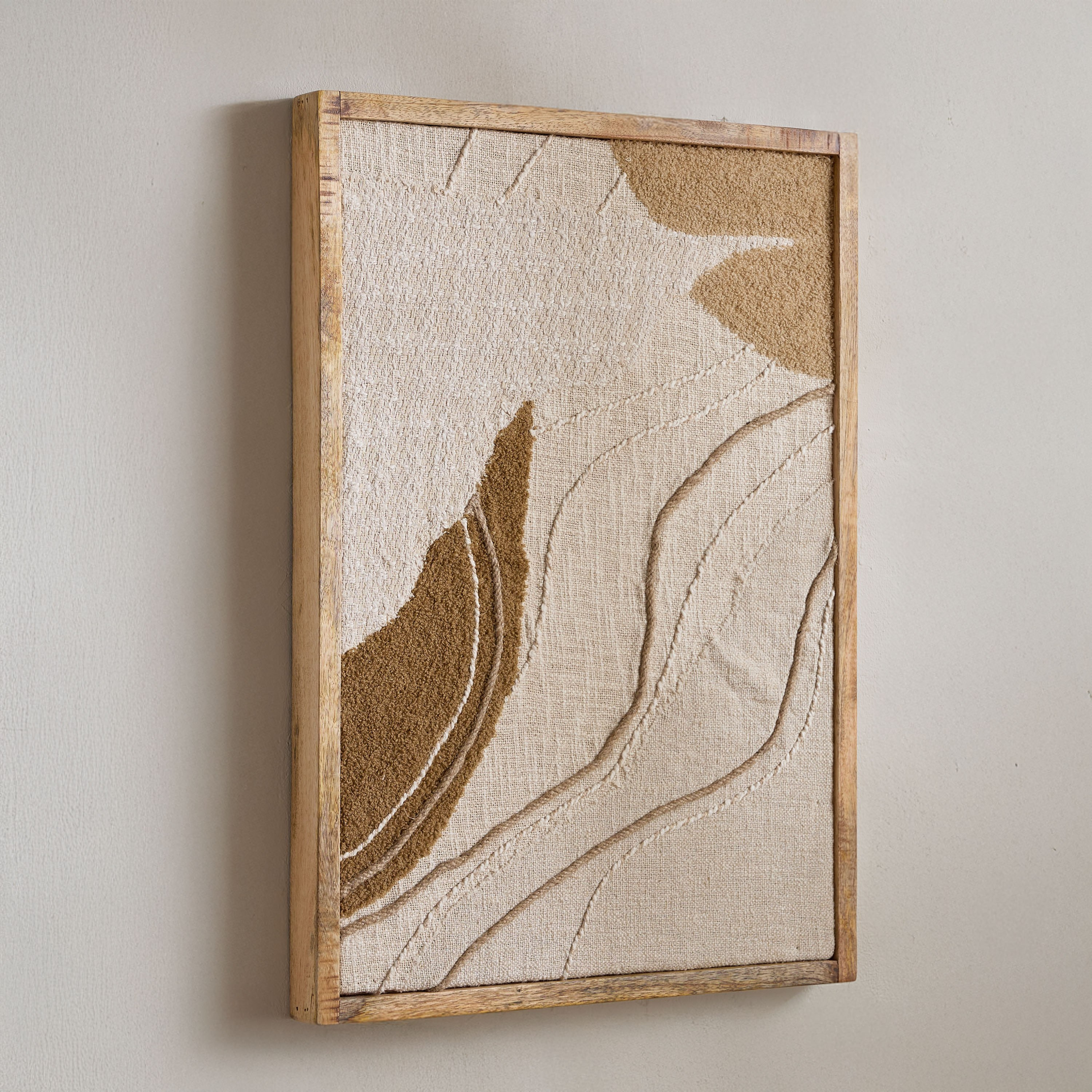 Florenza 3D Solid Wood Framed Abstract Fabric Wall Art - 50x70 cm-hbxdiningroom-walldecor-wallart-image-5