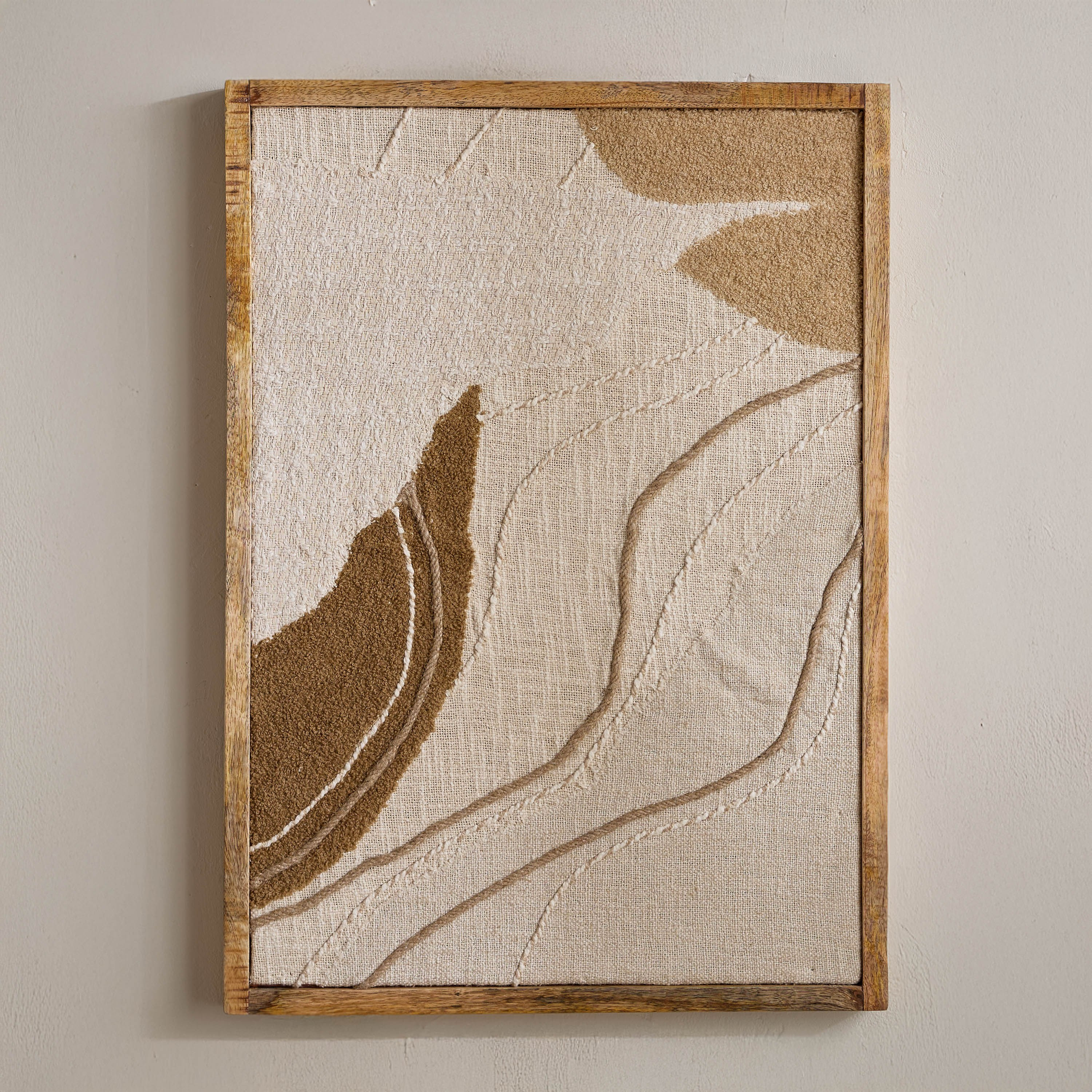 Florenza 3D Solid Wood Framed Abstract Fabric Wall Art - 50x70 cm-hbxdiningroom-walldecor-wallart-image-6