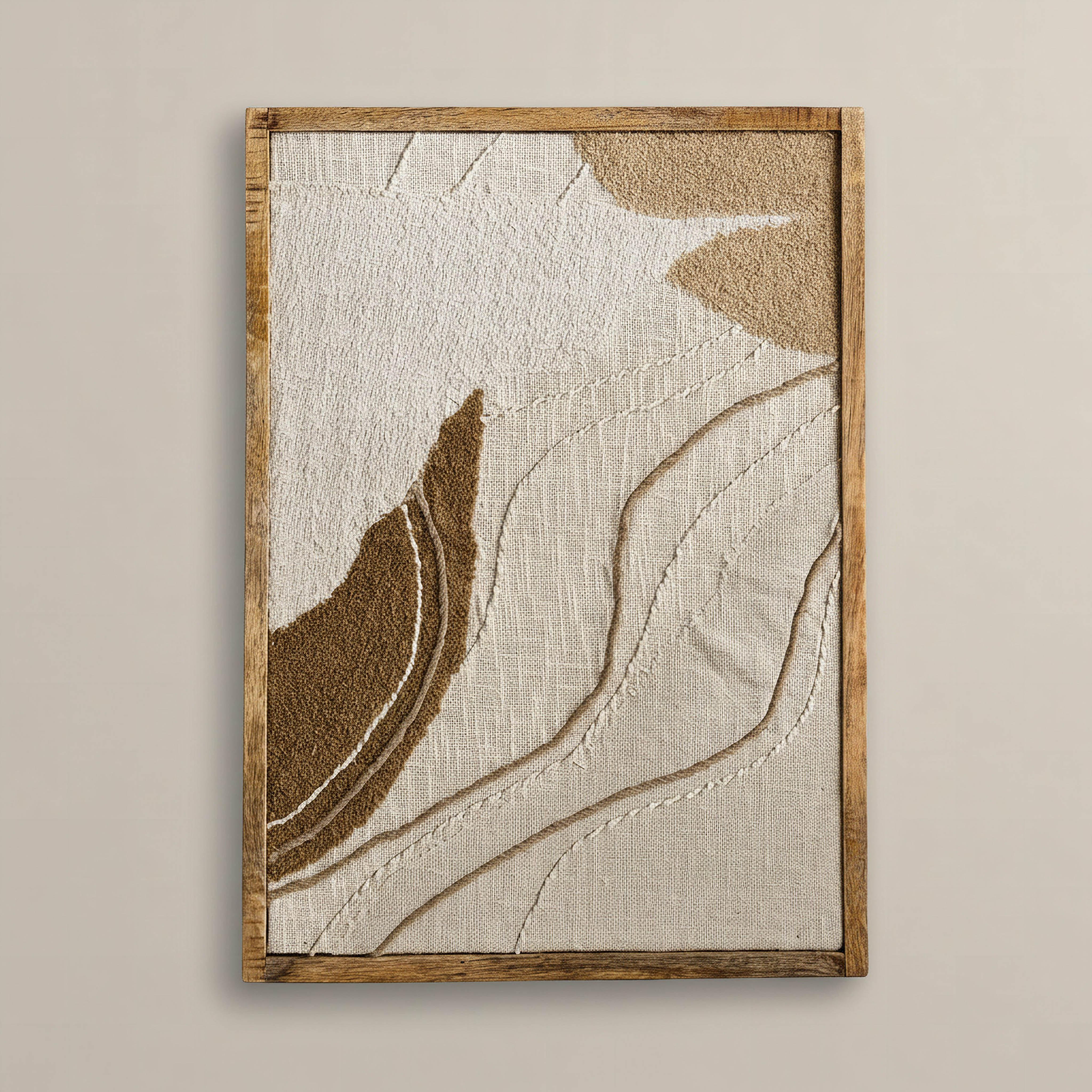 Florenza 3D Solid Wood Framed Abstract Fabric Wall Art - 50x70 cm-hbxdiningroom-walldecor-wallart-image-1