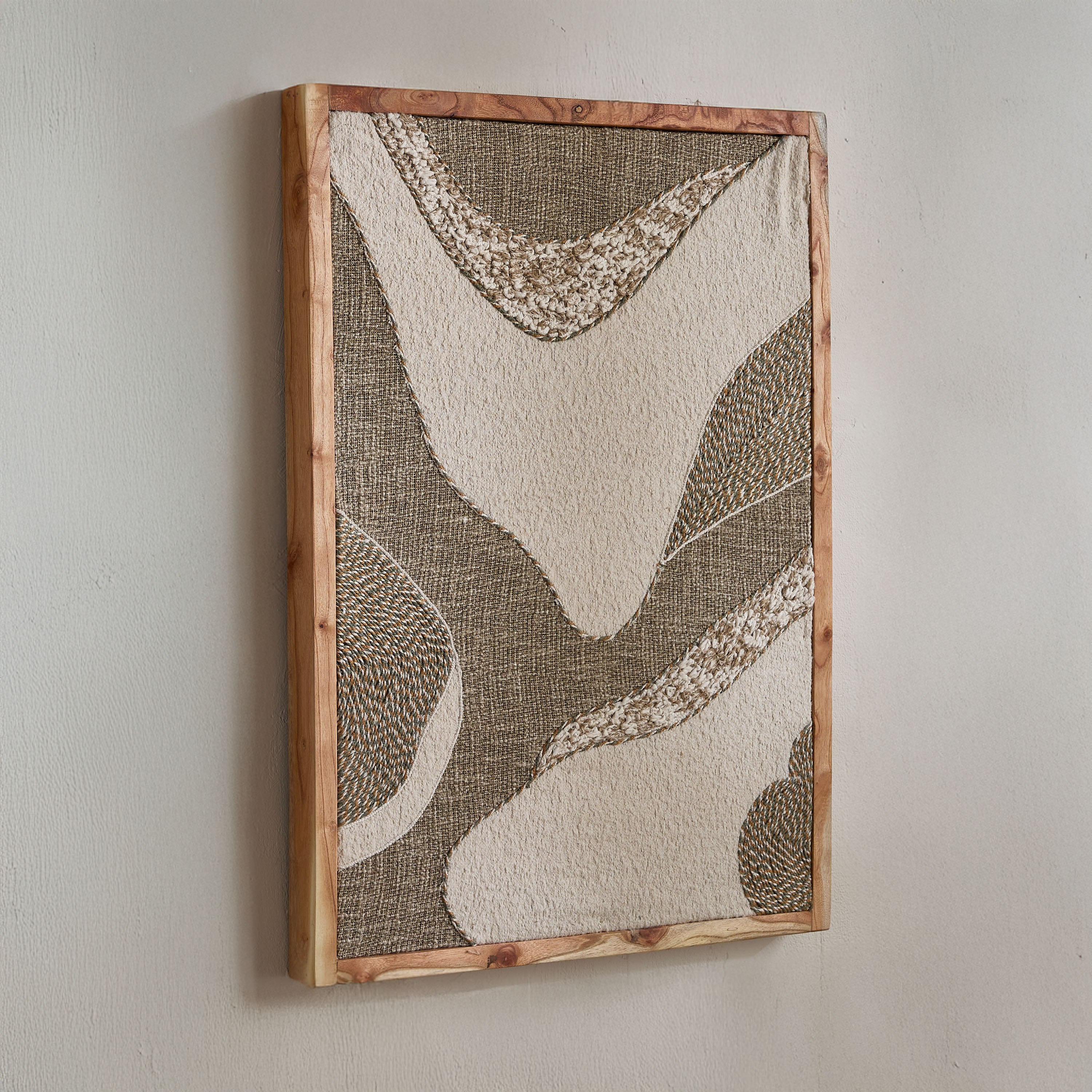 Florenza 3D Solid Wood Framed Abstract Fabric Wall Art - 50x70 cm-hbxdiningroom-walldecor-wallart-image-5