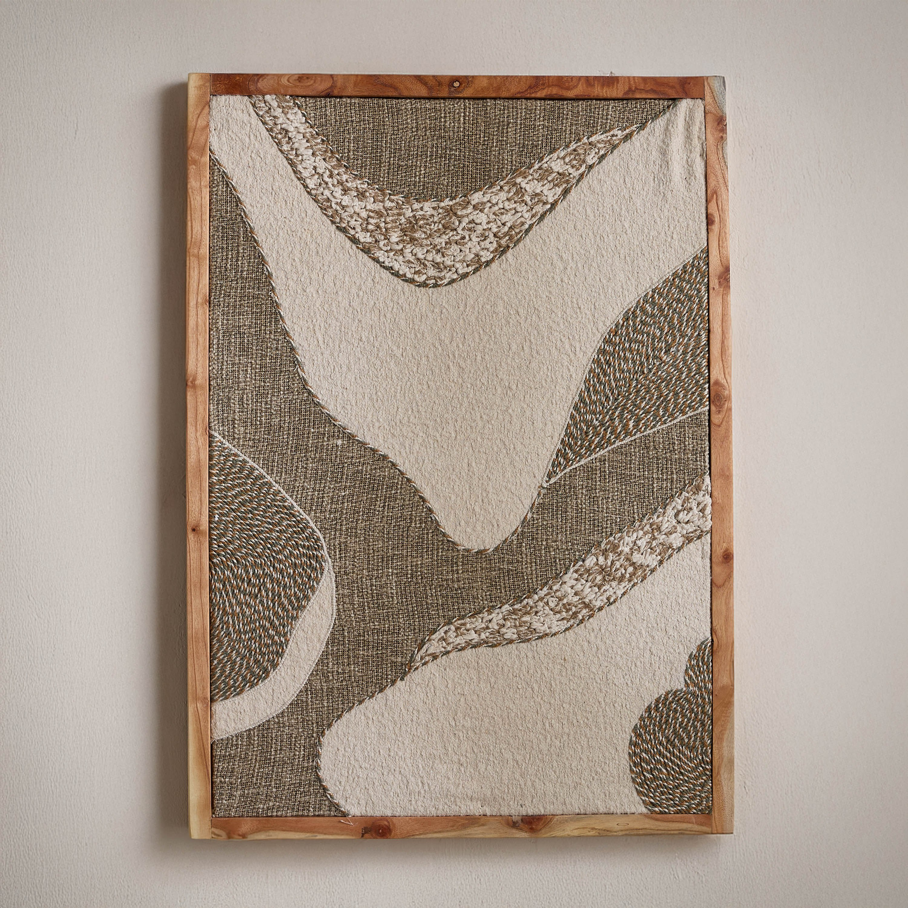 Florenza 3D Solid Wood Framed Abstract Fabric Wall Art - 50x70 cm-hbxdiningroom-walldecor-wallart-image-6