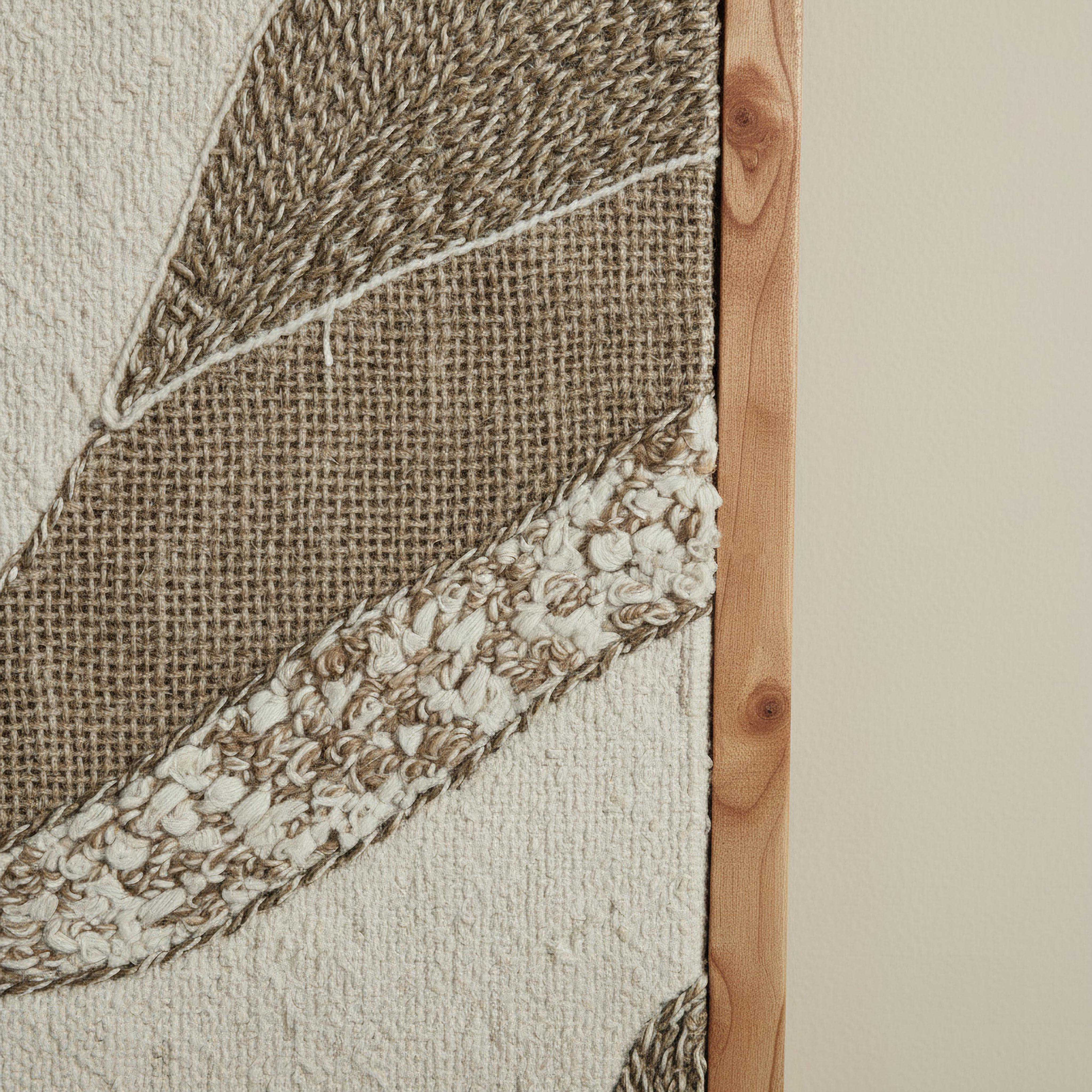 Florenza 3D Solid Wood Framed Abstract Fabric Wall Art - 50x70 cm-hbxdiningroom-walldecor-wallart-image-2